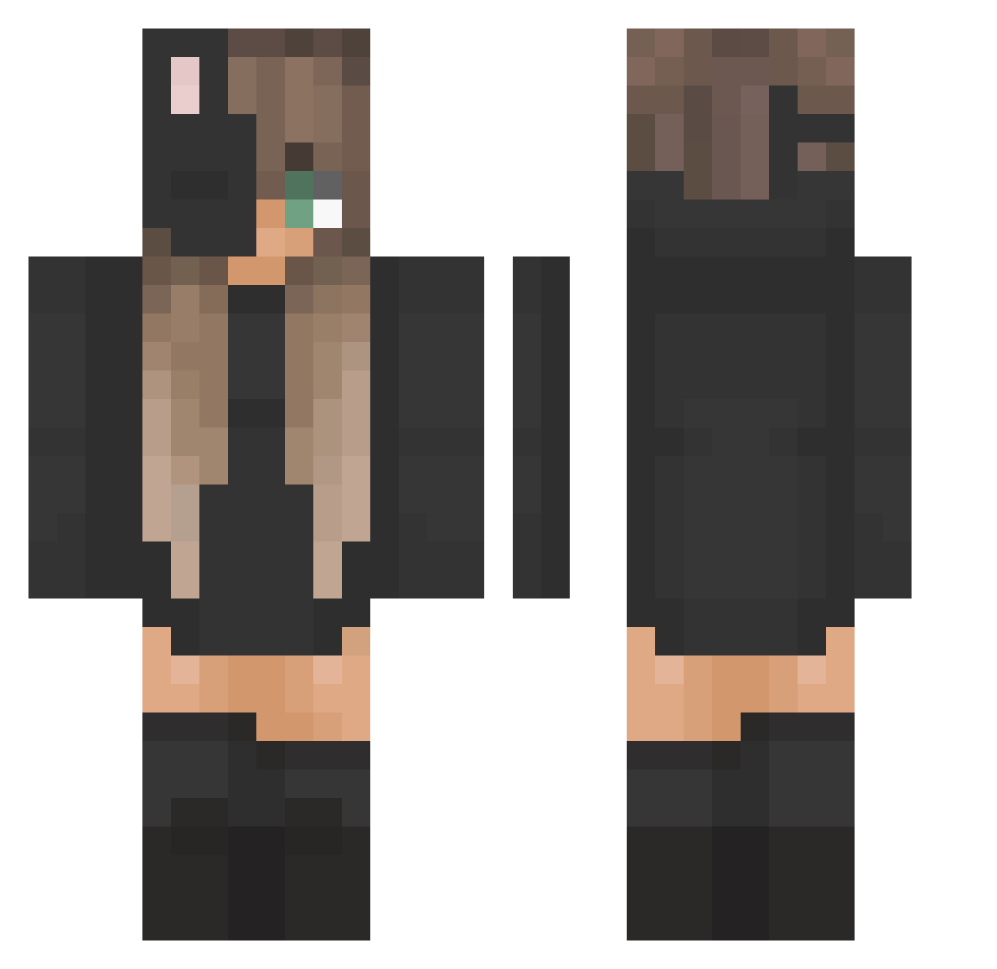 Melaaniie33 Minecraft skin, front and back view