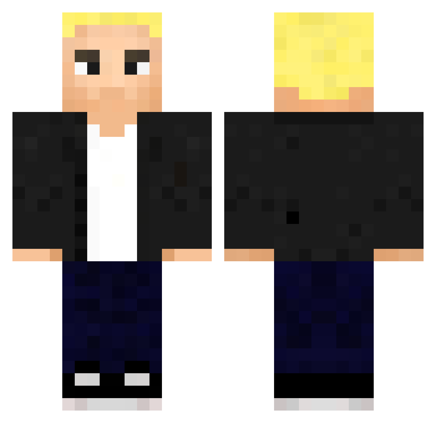 Fausto21 Minecraft skin, front and back view