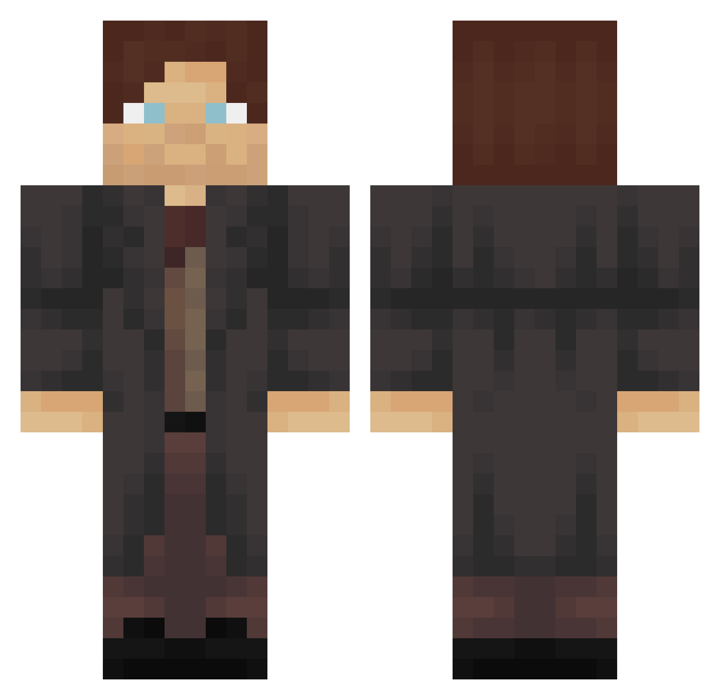 7h1nkfl0cal Minecraft skin, front and back view