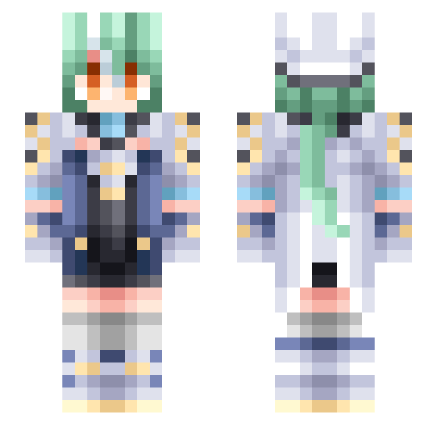 Dagger6407 Minecraft skin, front and back view