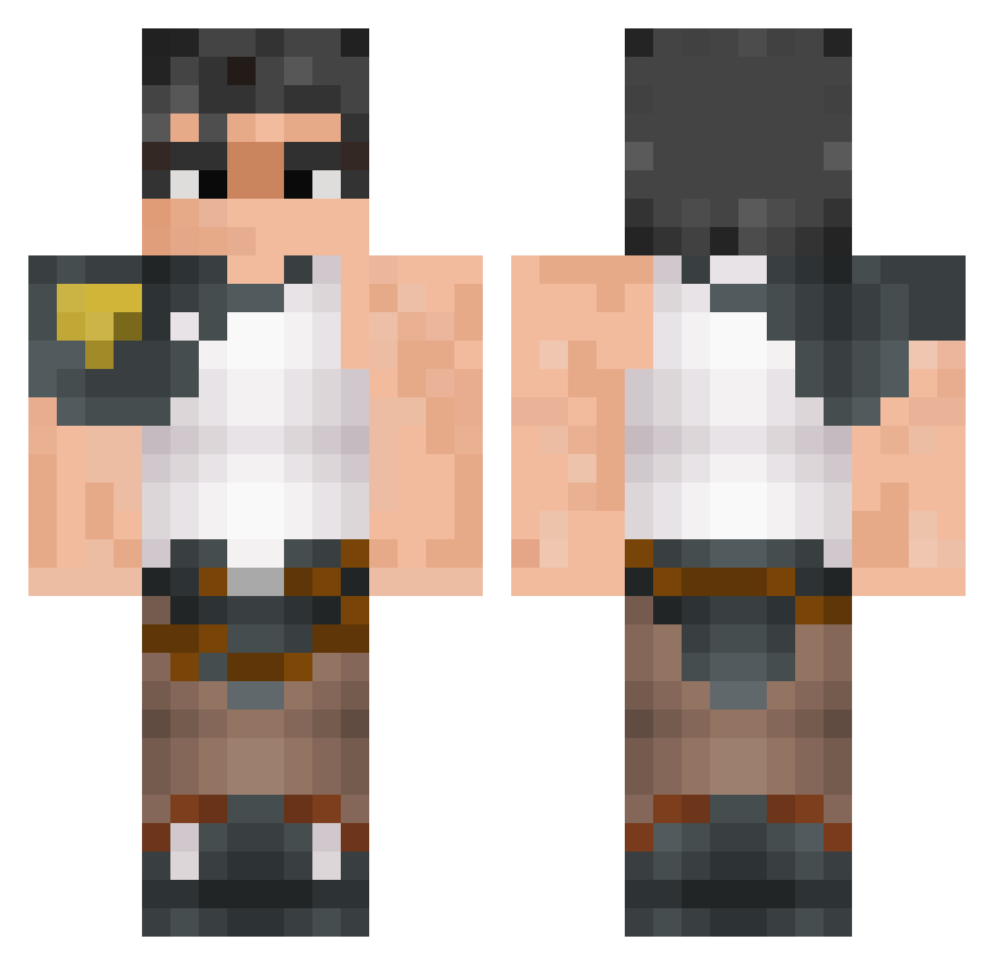 Wonqi Minecraft skin, front and back view