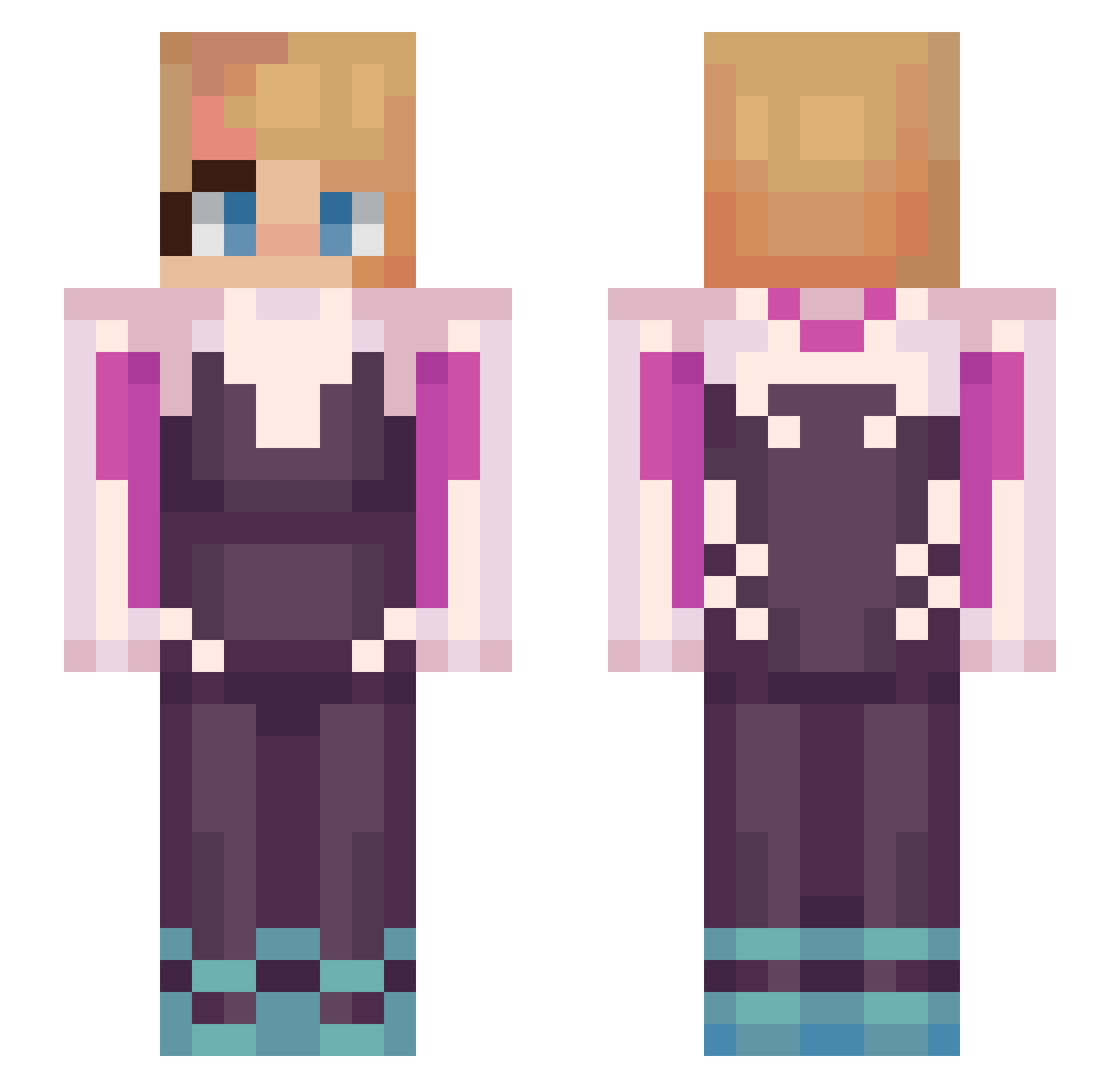AlexisGmz Minecraft skin, front and back view
