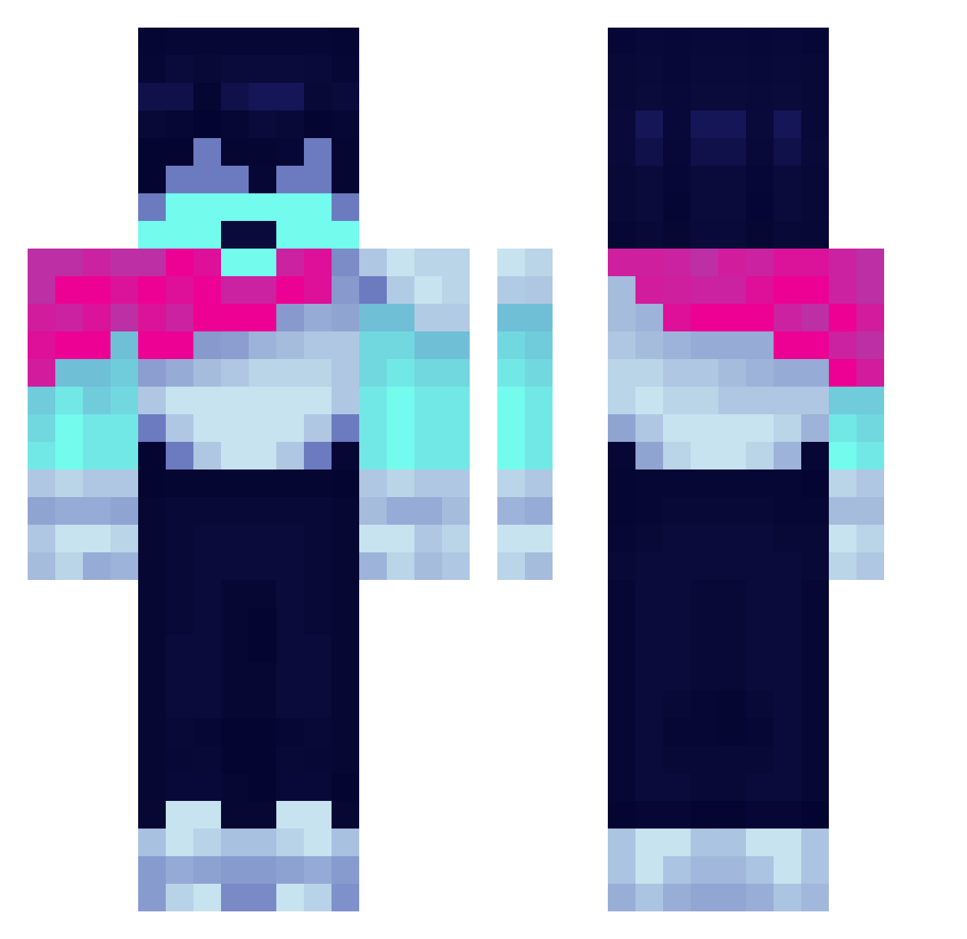 degenderate Minecraft skin, front and back view