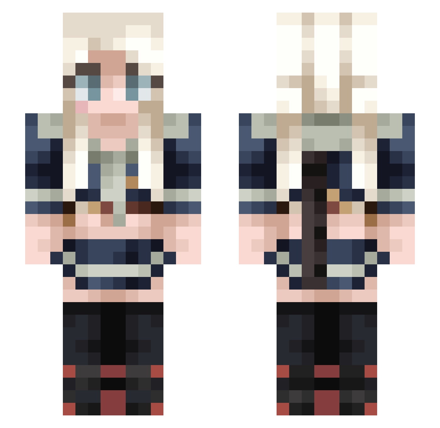 xpsychox2 Minecraft skin, front and back view
