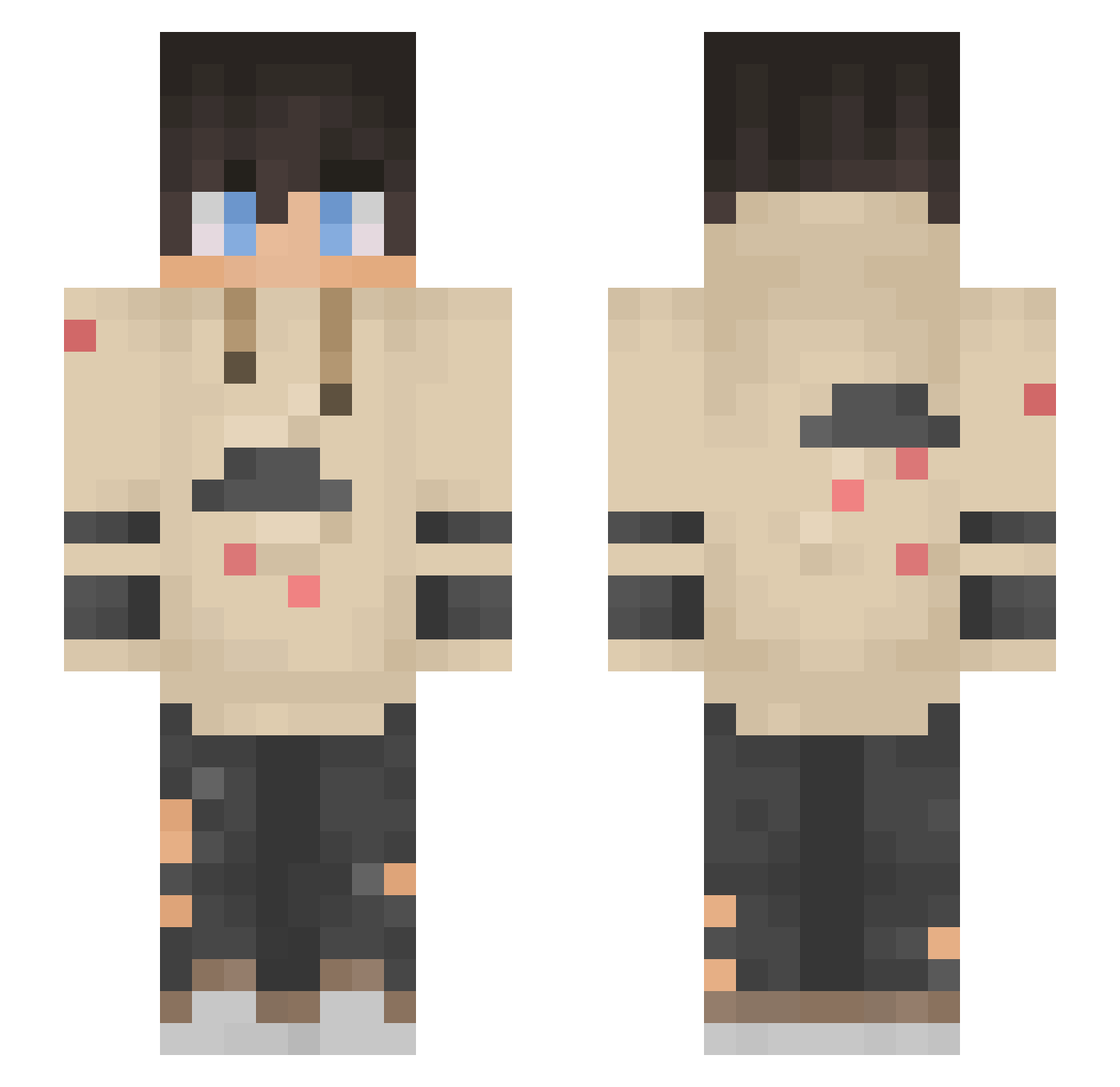 Blaineee Minecraft skin, front and back view