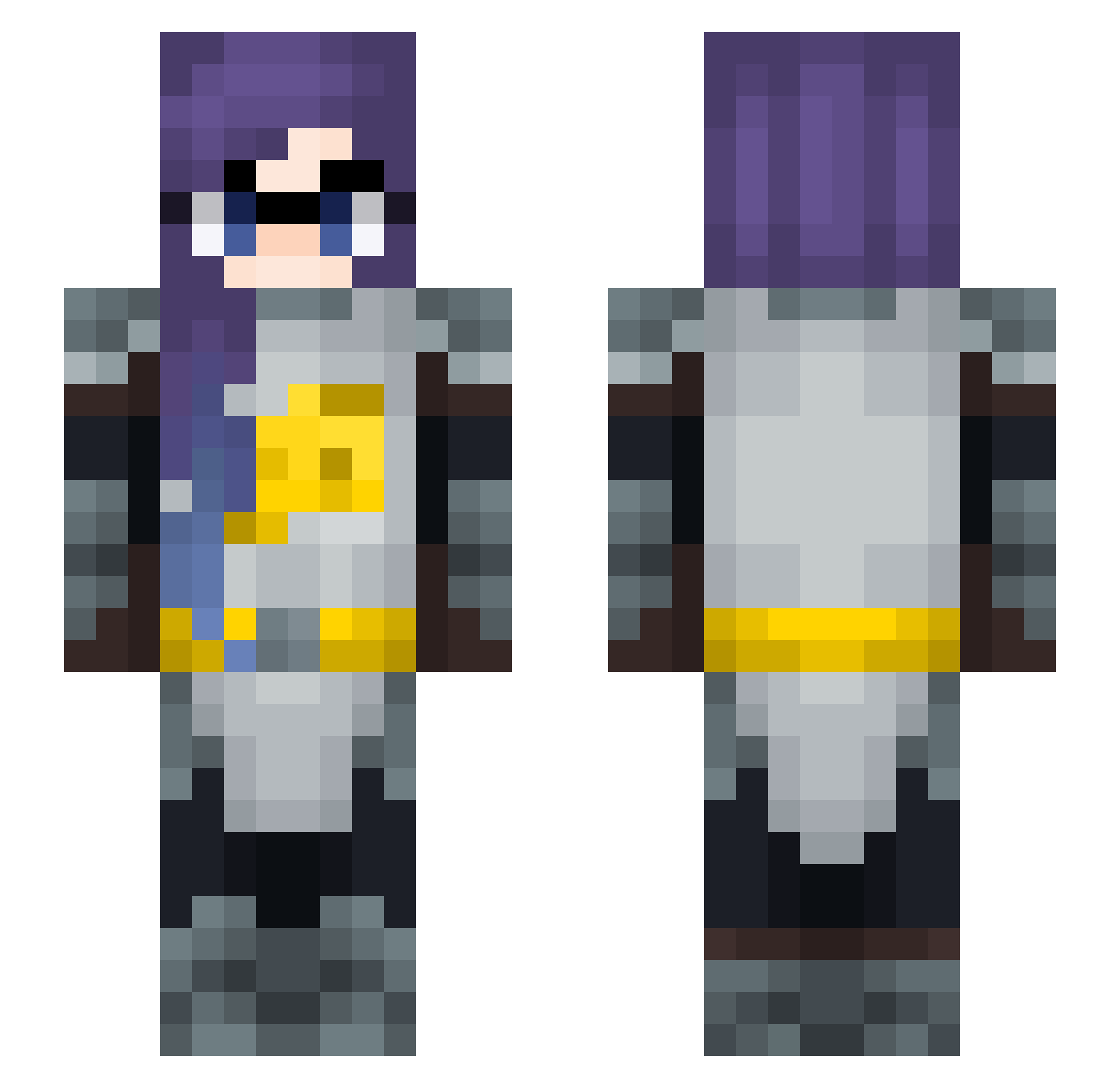 BluePlanetV Minecraft skin, front and back view