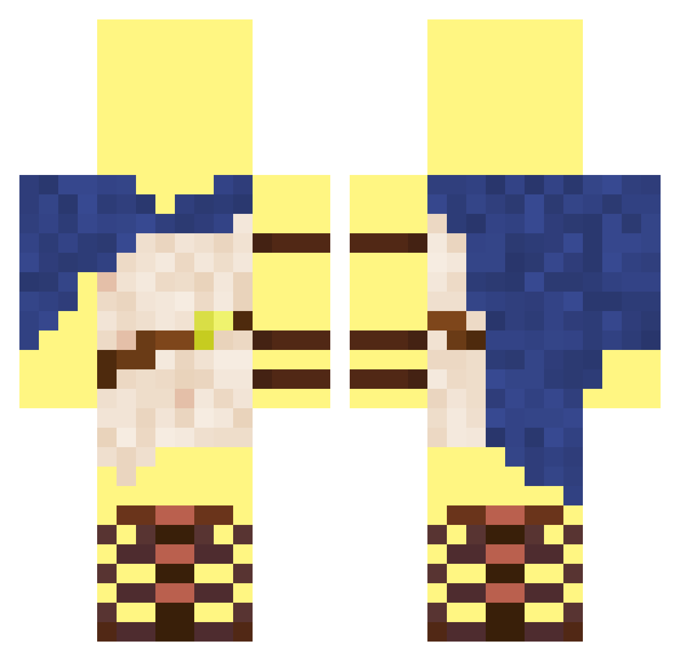 Skrungler Minecraft skin, front and back view