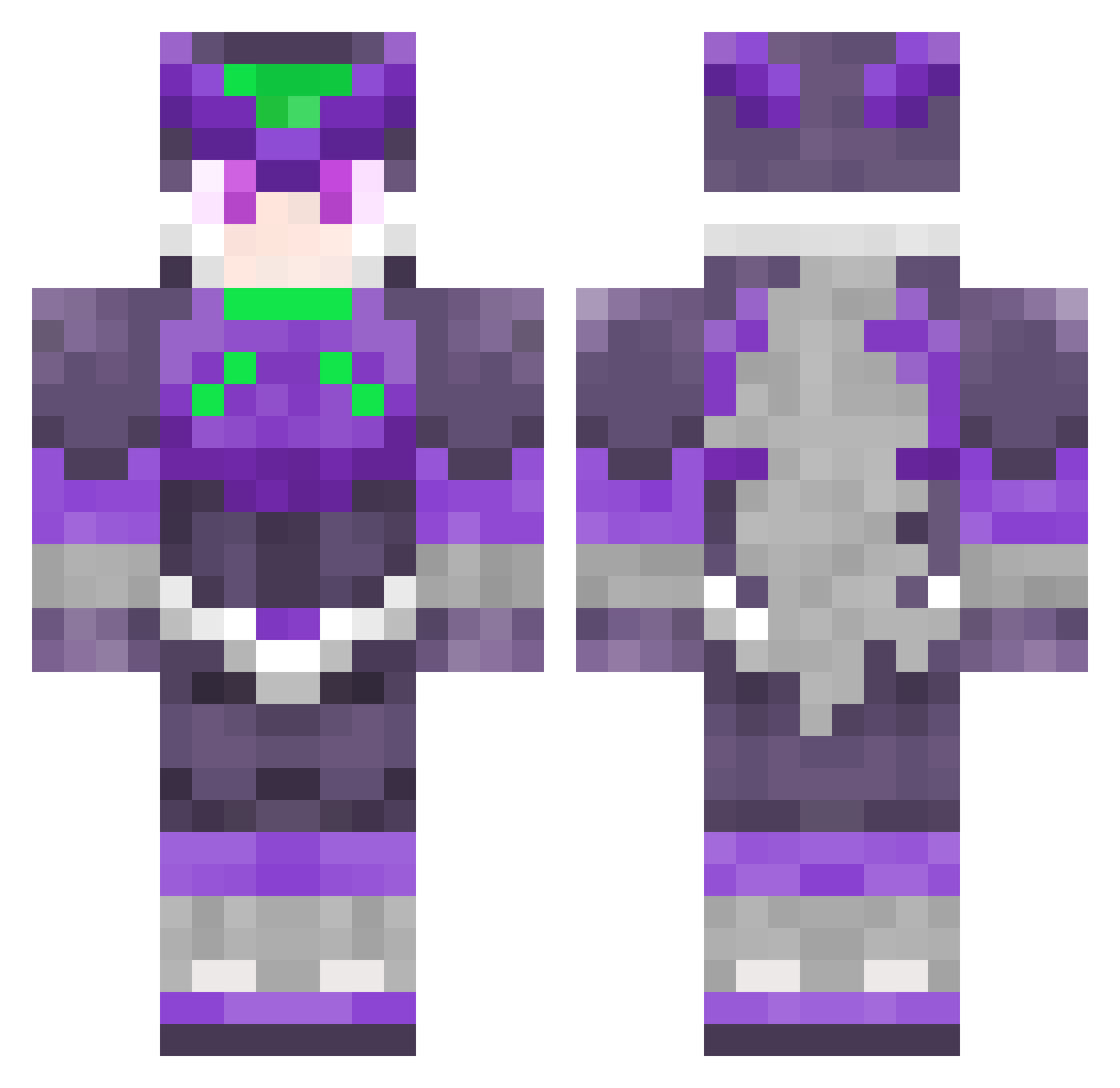 ExorchristZero Minecraft skin, front and back view