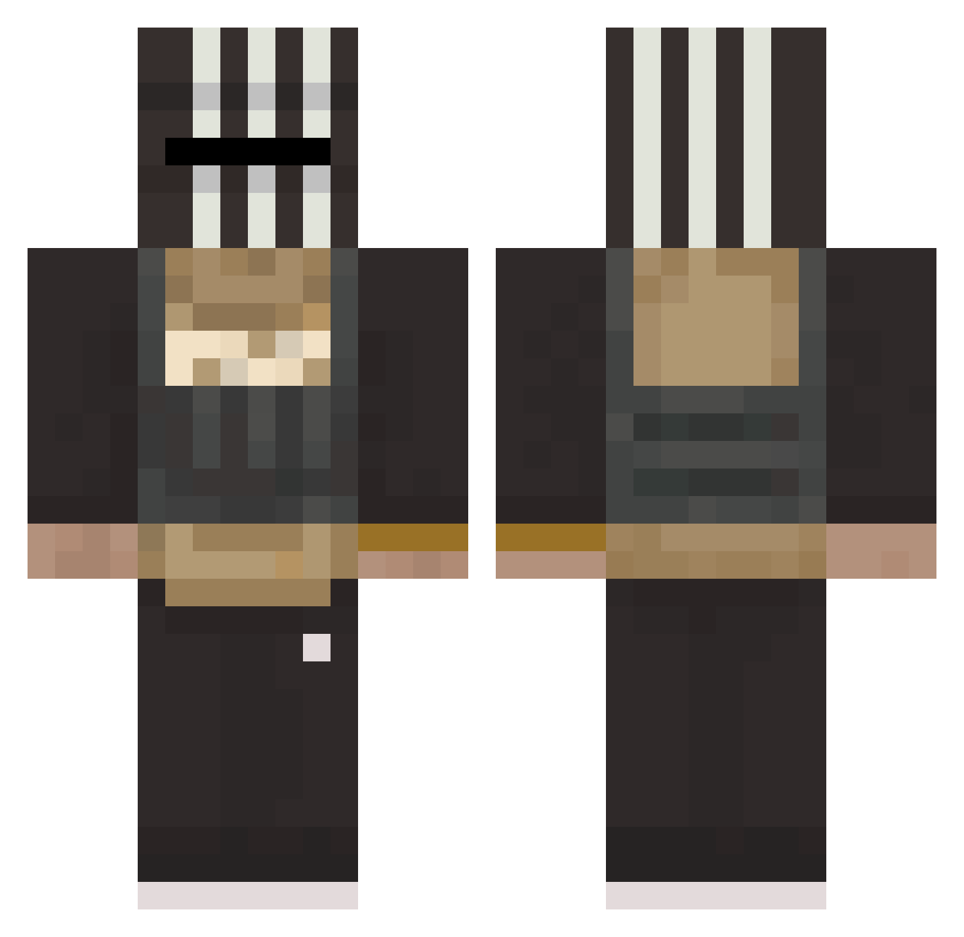 miniKurwo Minecraft skin, front and back view