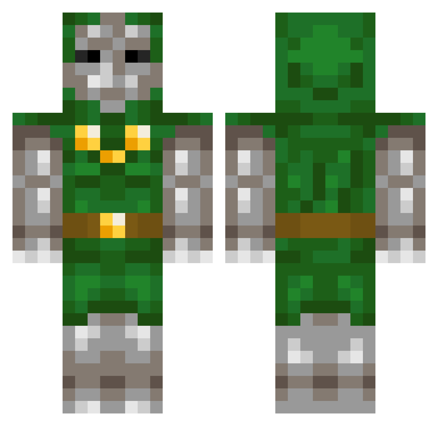 dev00k Minecraft skin, front and back view