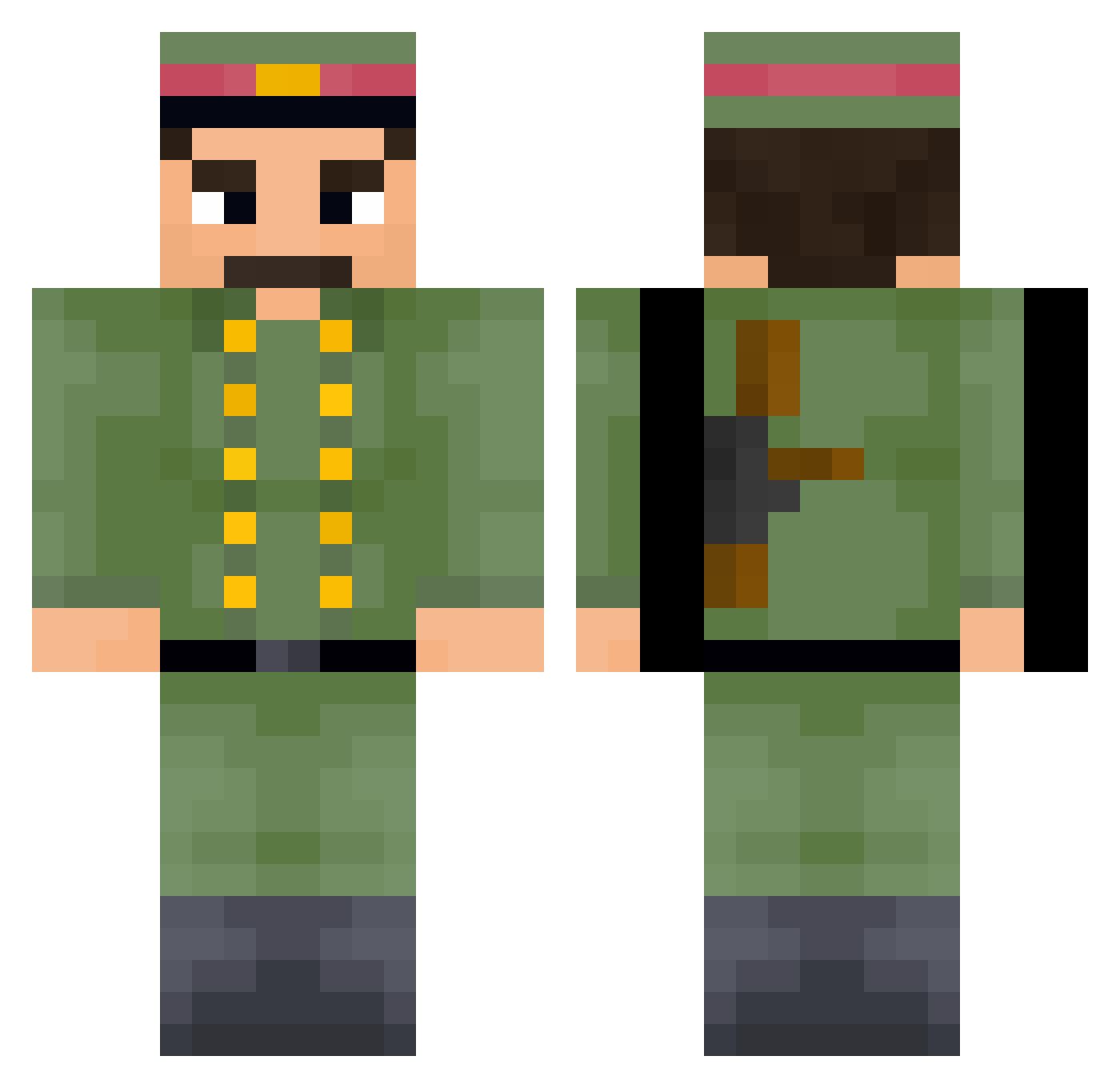 TheDomeq Minecraft skin, front and back view