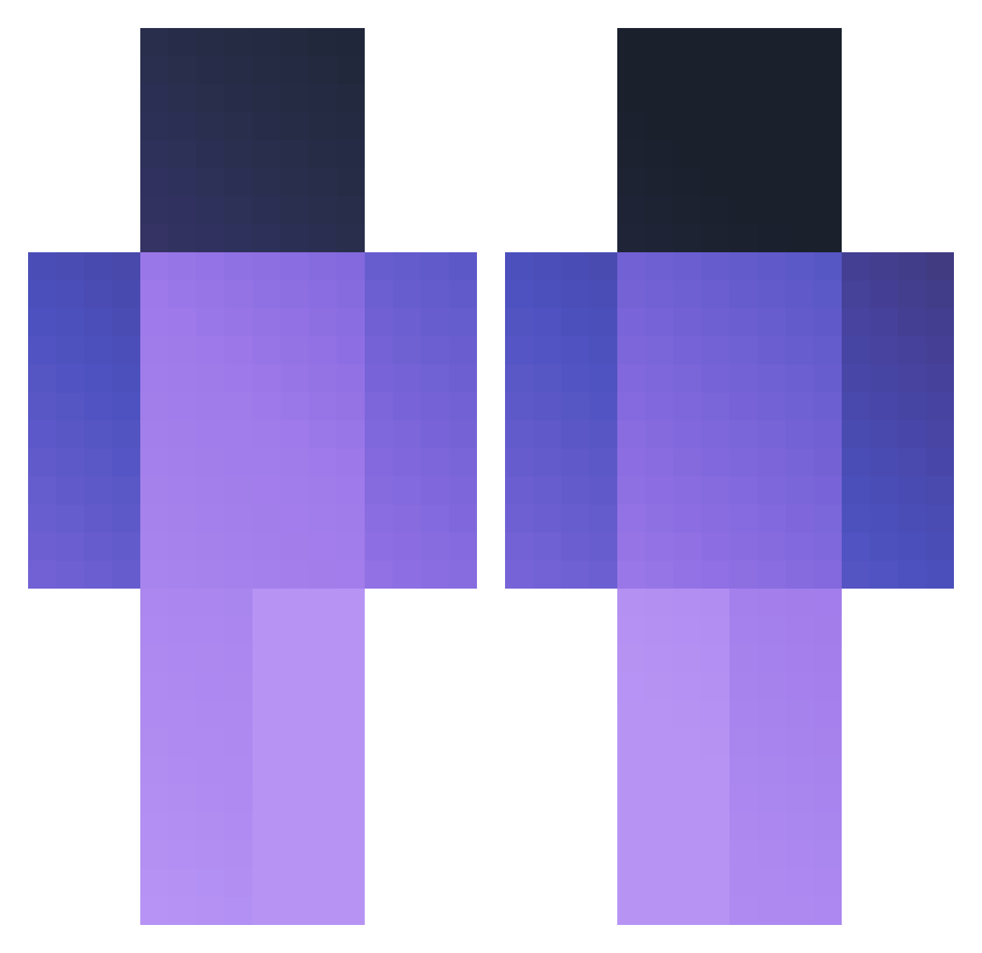 Recobaaa Minecraft skin, front and back view