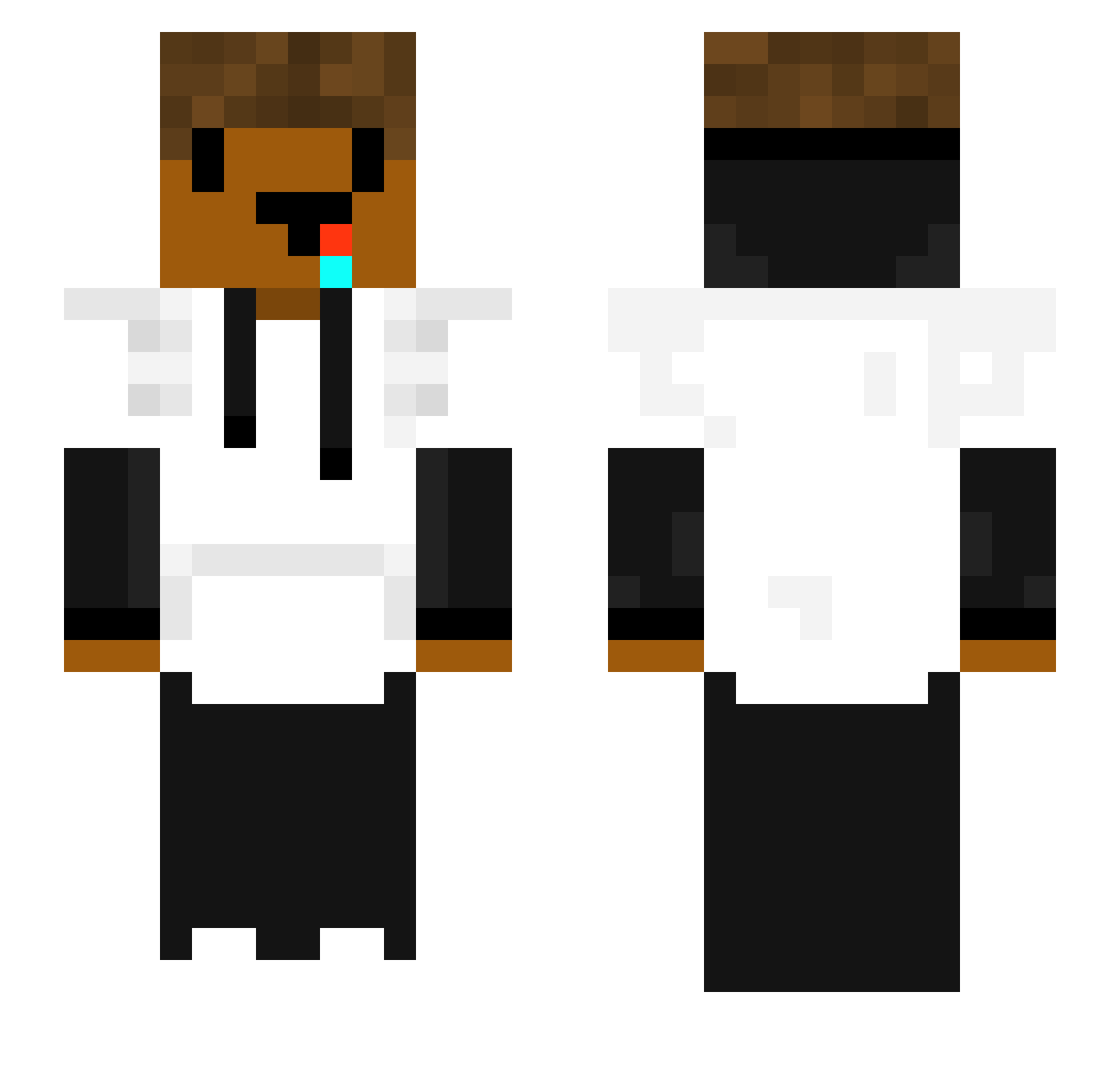 BombPVP Minecraft skin, front and back view
