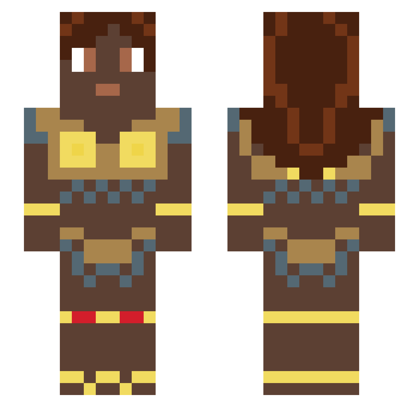 Felebobo Minecraft skin, front and back view