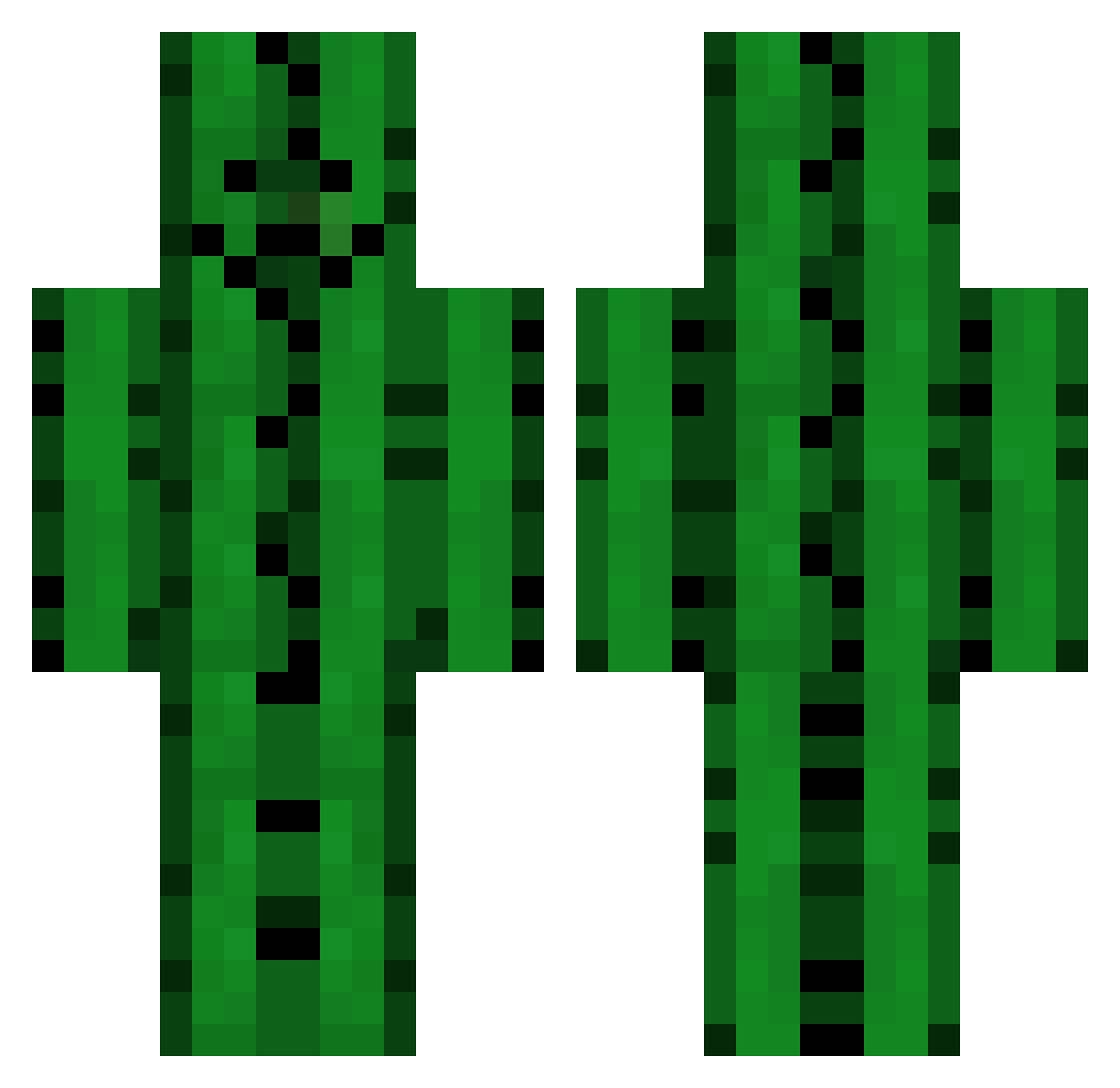 Unexpose Minecraft skin, front and back view