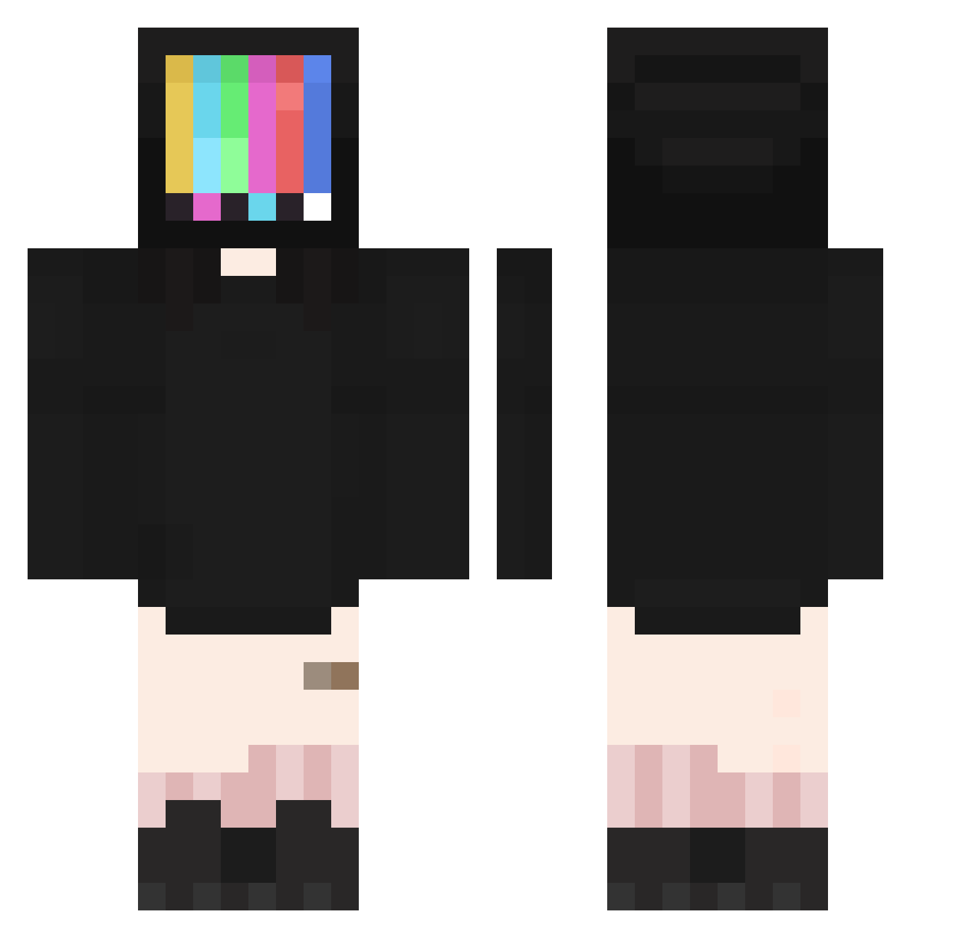 PNG2 Minecraft skin, front and back view