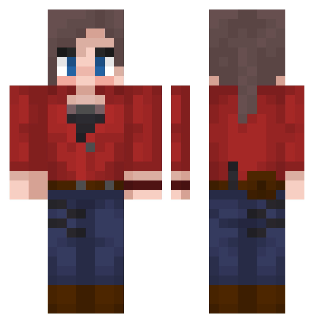 Siegamer Minecraft skin, front and back view