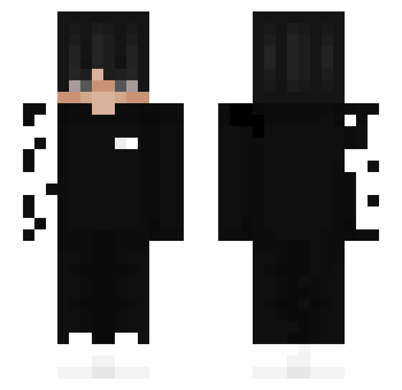 AdamK110 Minecraft skin, front and back view