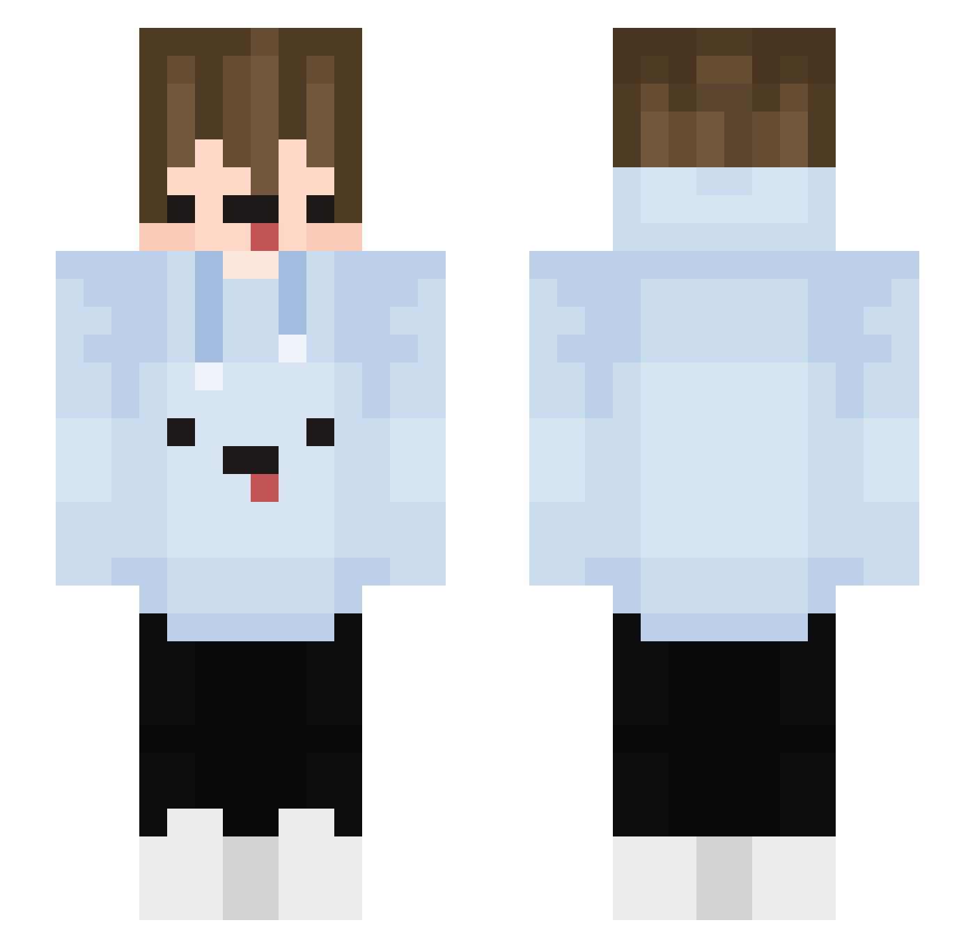 Ice_Penguin_Snow Minecraft skin, front and back view