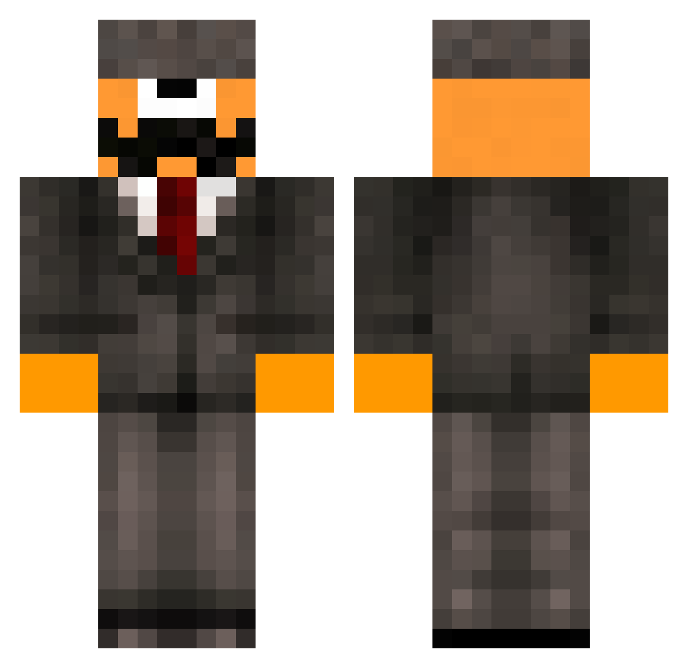 Fickle Minecraft skin, front and back view