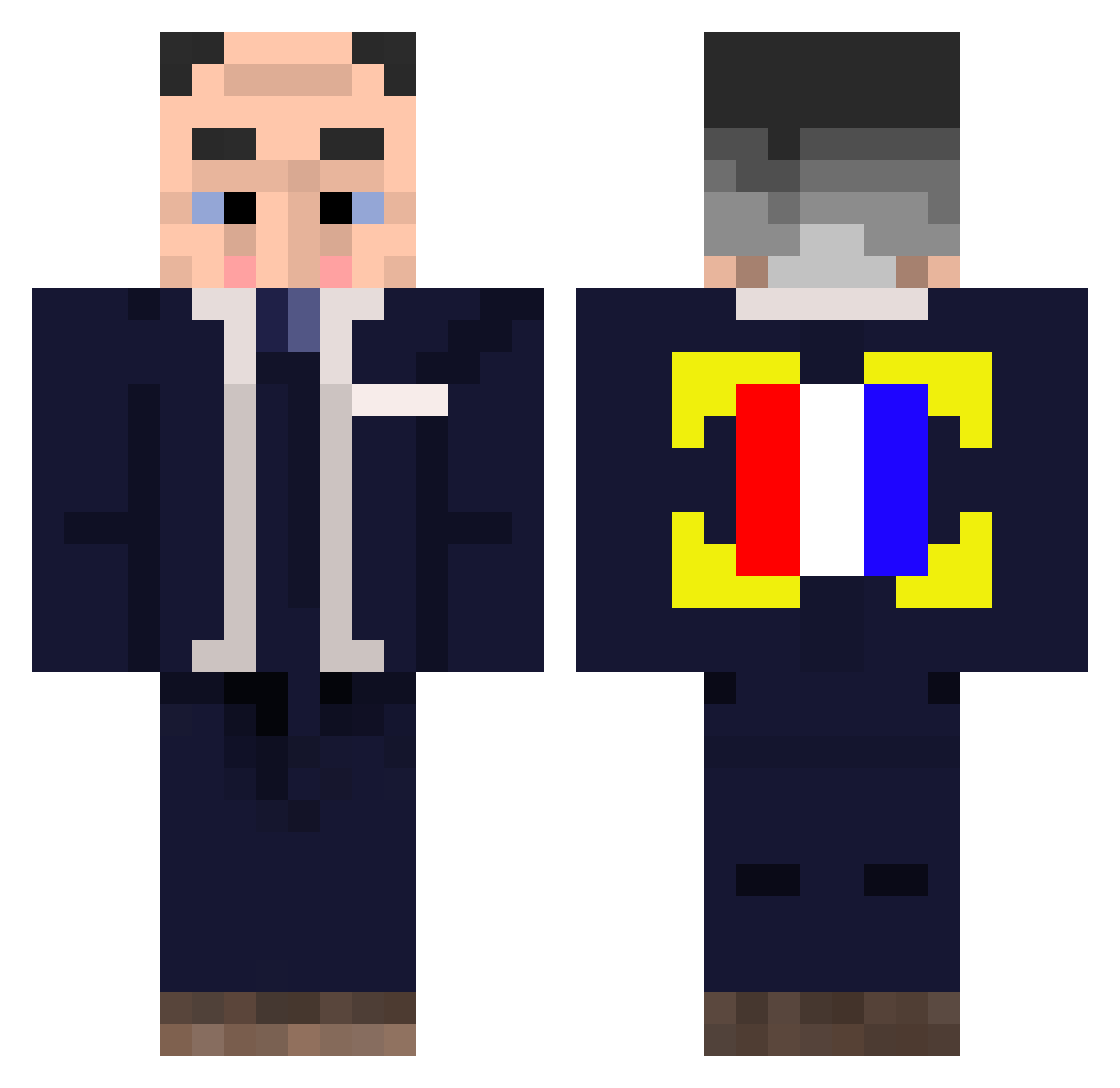 LeVraiJesus Minecraft skin, front and back view