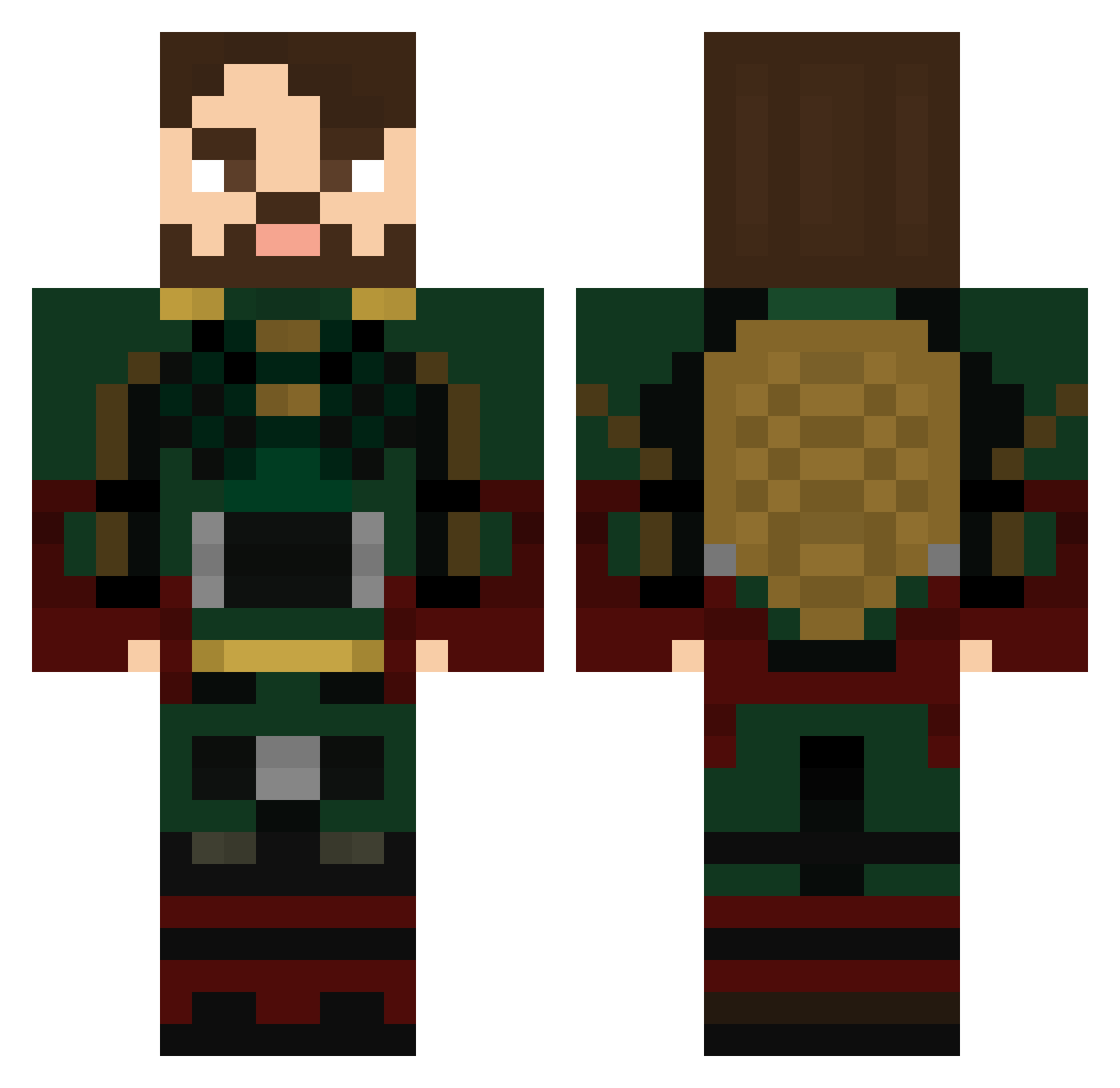 BANANABELLOW Minecraft skin, front and back view