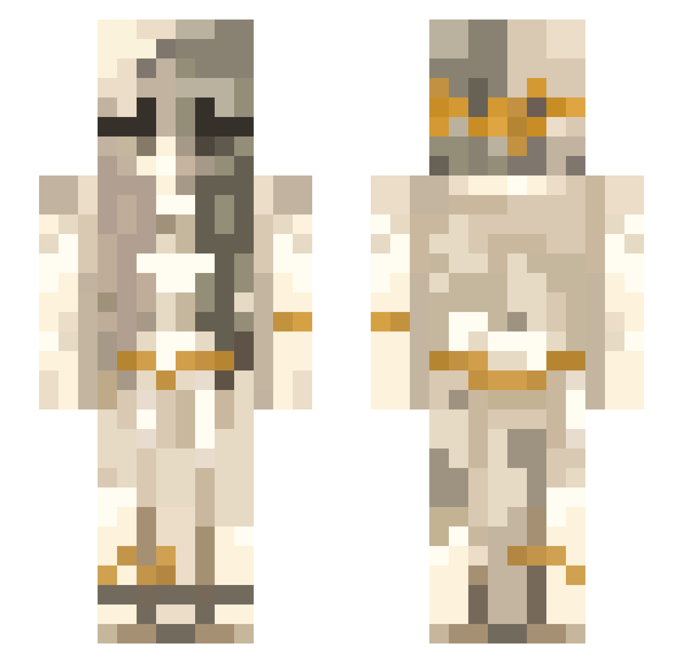 NutCracker420 Minecraft skin, front and back view