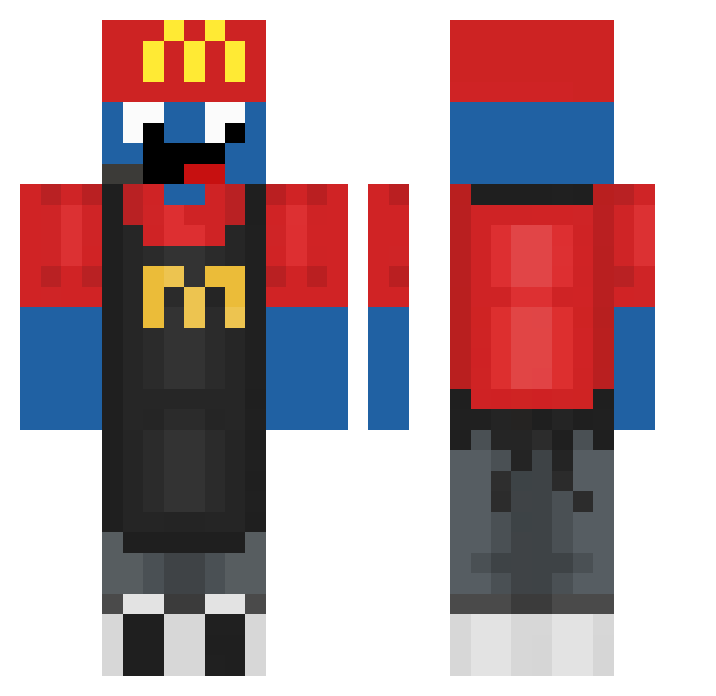wifum Minecraft skin, front and back view