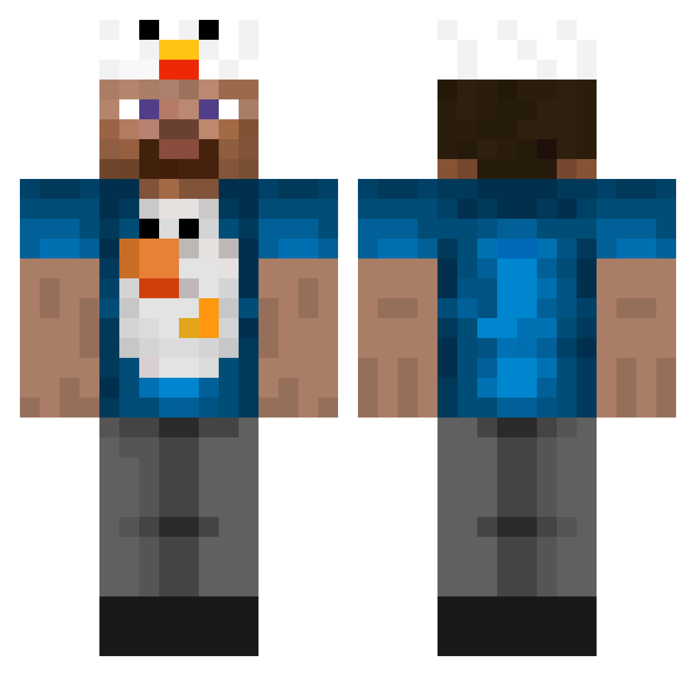 coommander Minecraft skin, front and back view