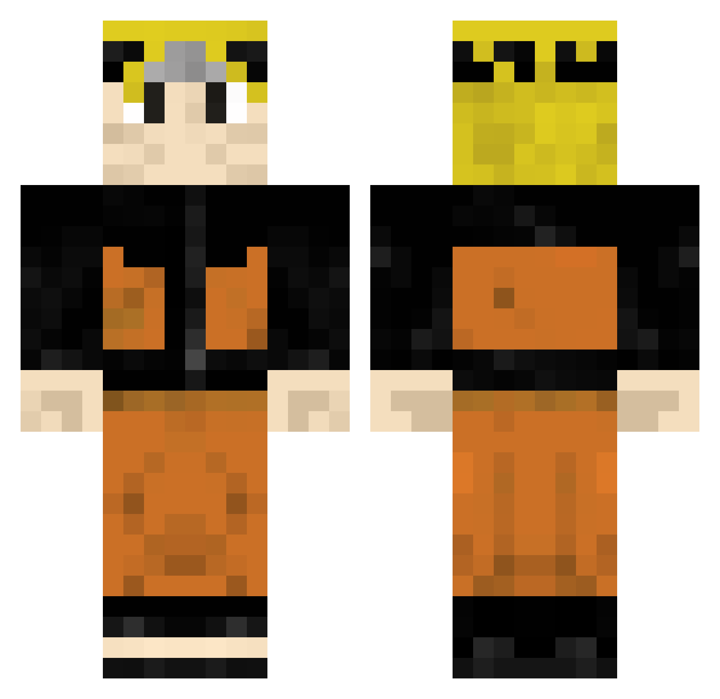 thiever Minecraft skin, front and back view