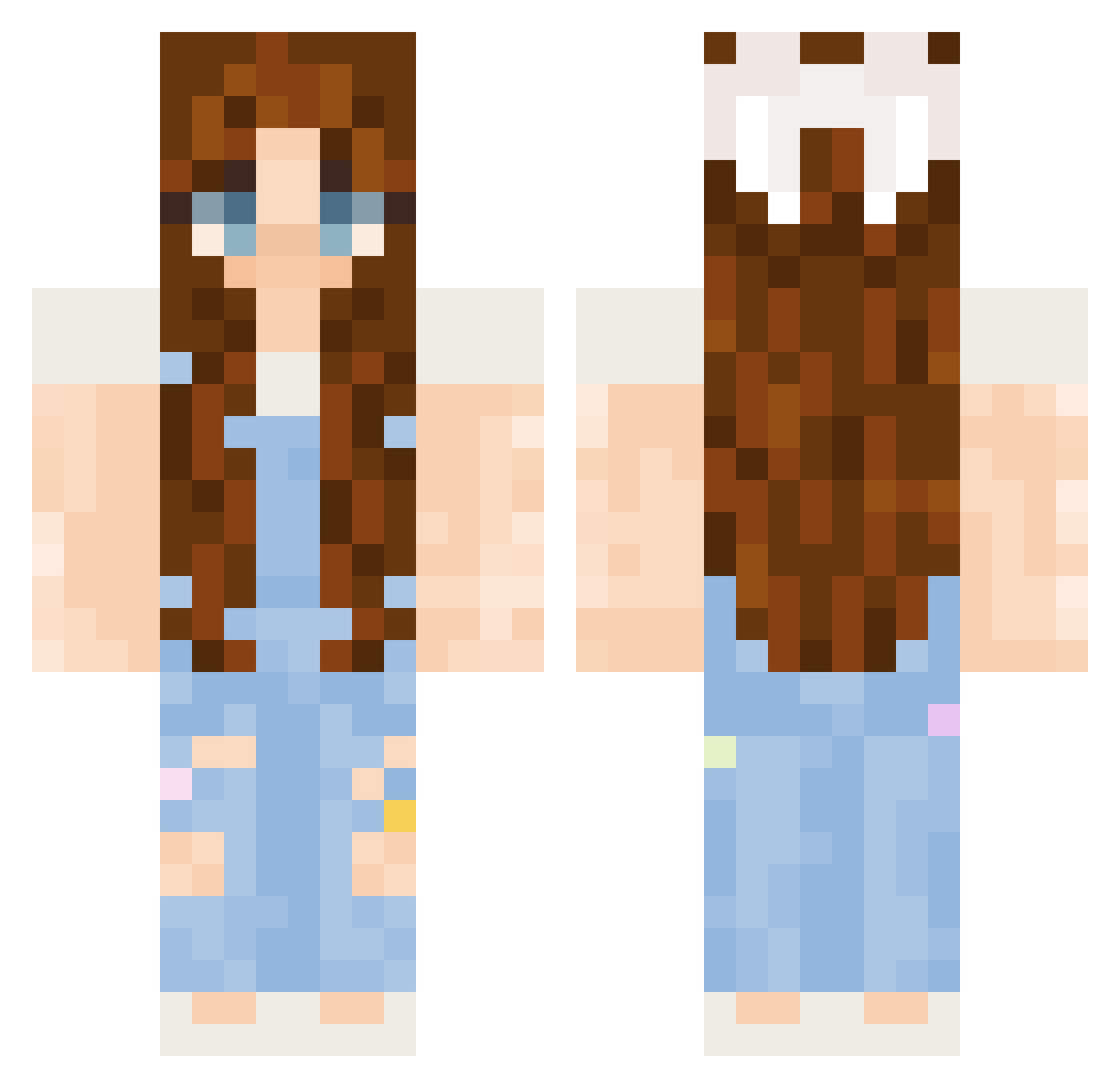 FatSleepyRaccoon Minecraft skin, front and back view