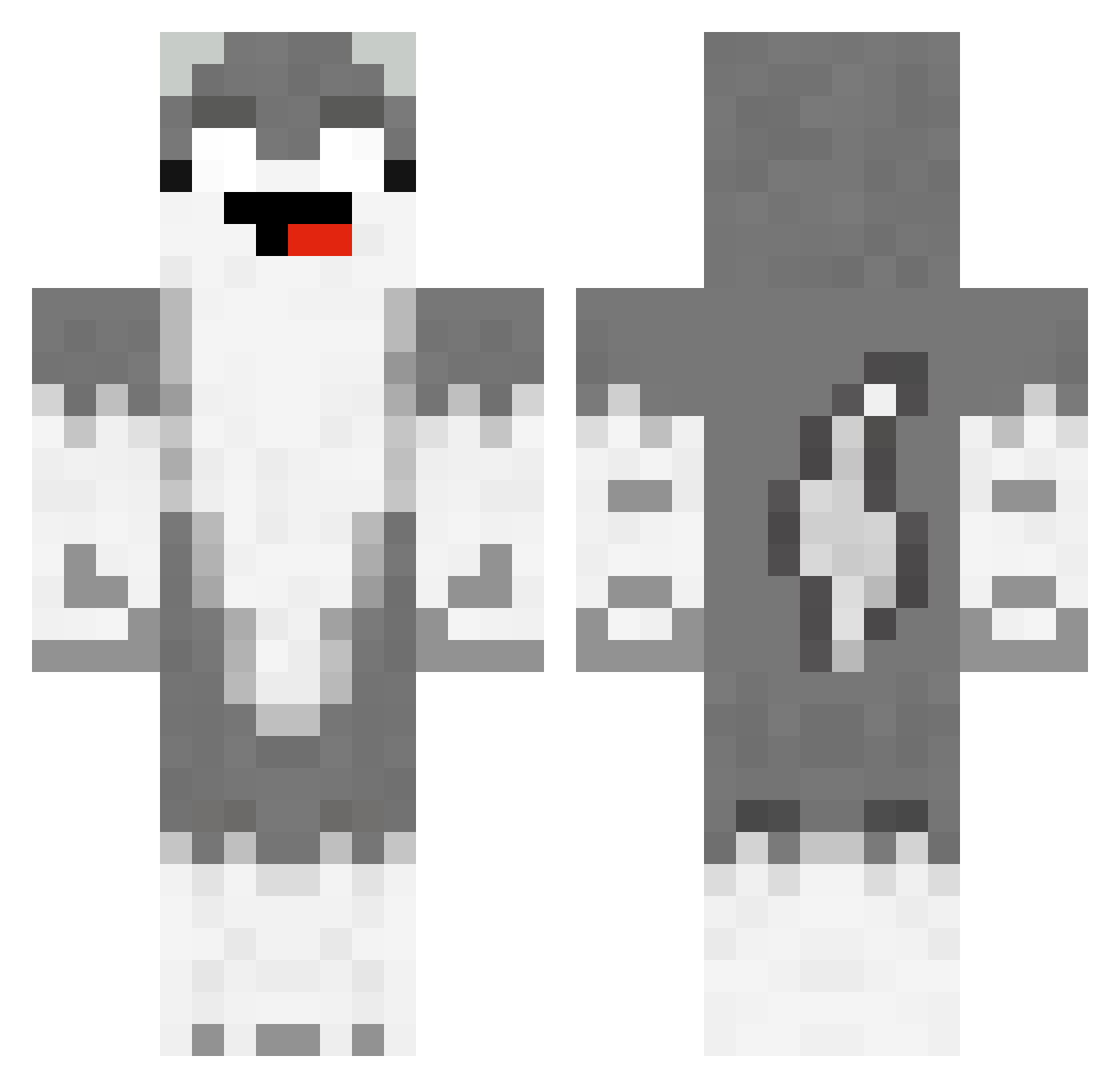 neggers Minecraft skin, front and back view