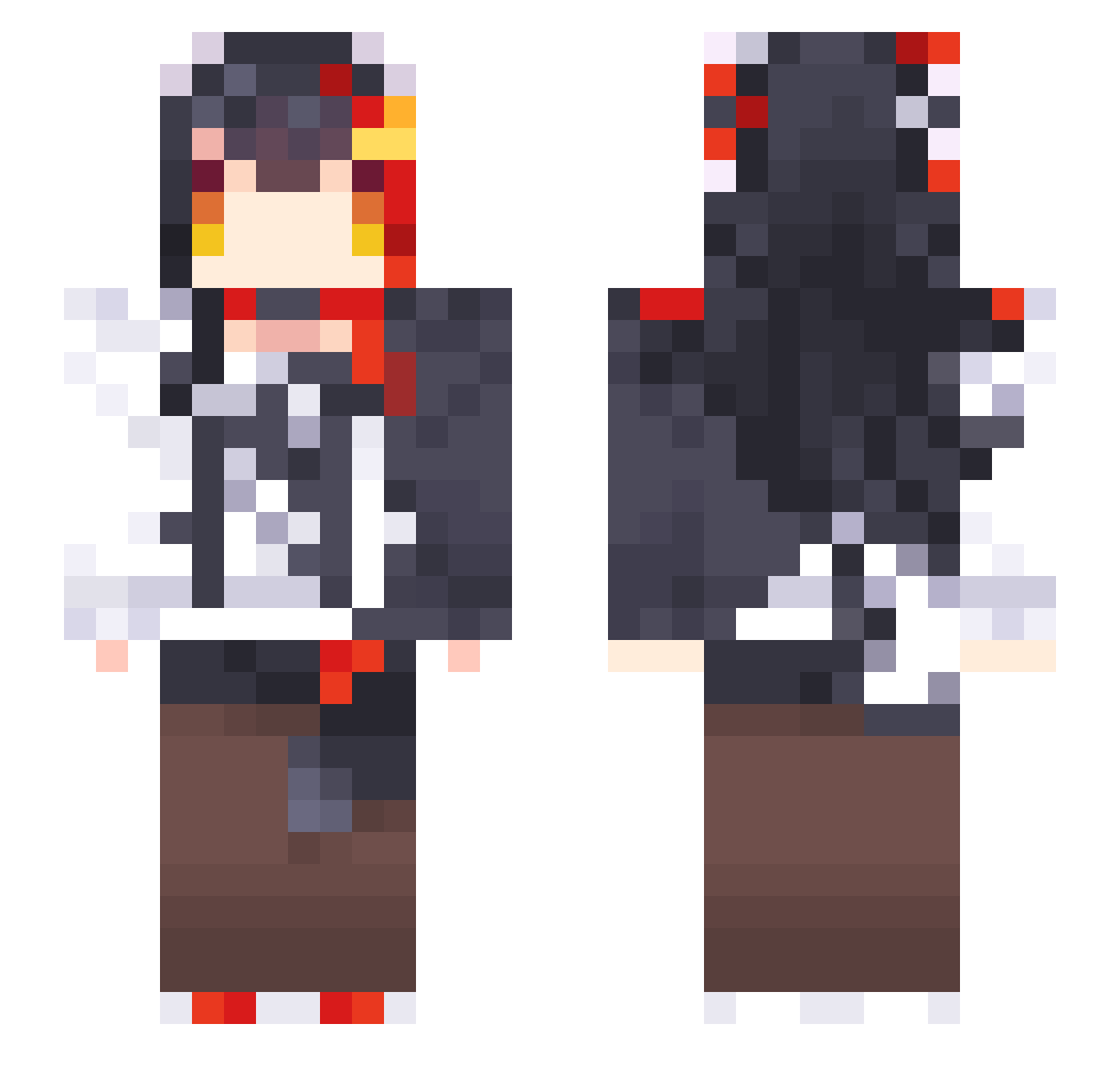 Delanque Minecraft skin, front and back view