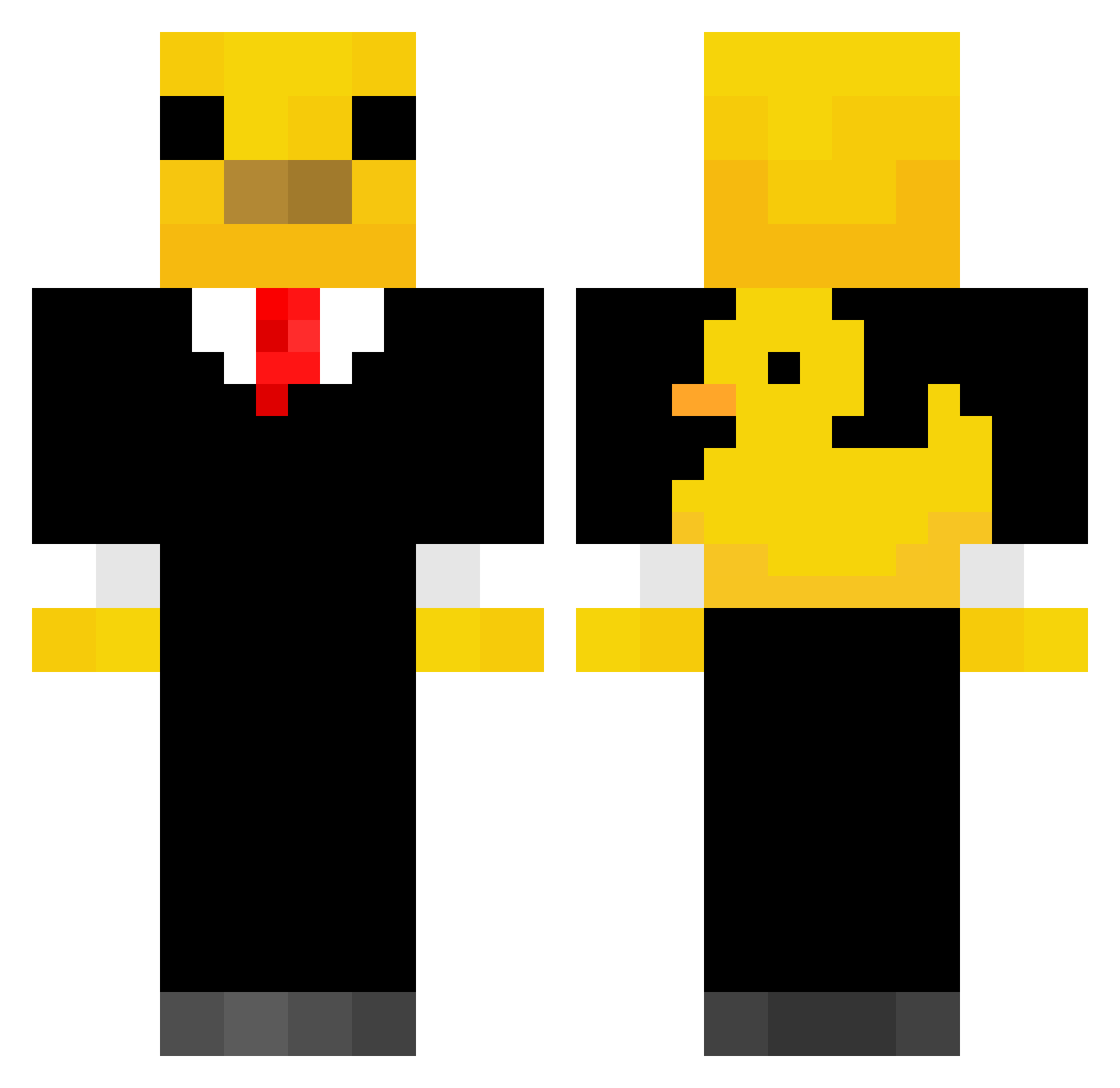 PhantomStriker67 Minecraft skin, front and back view
