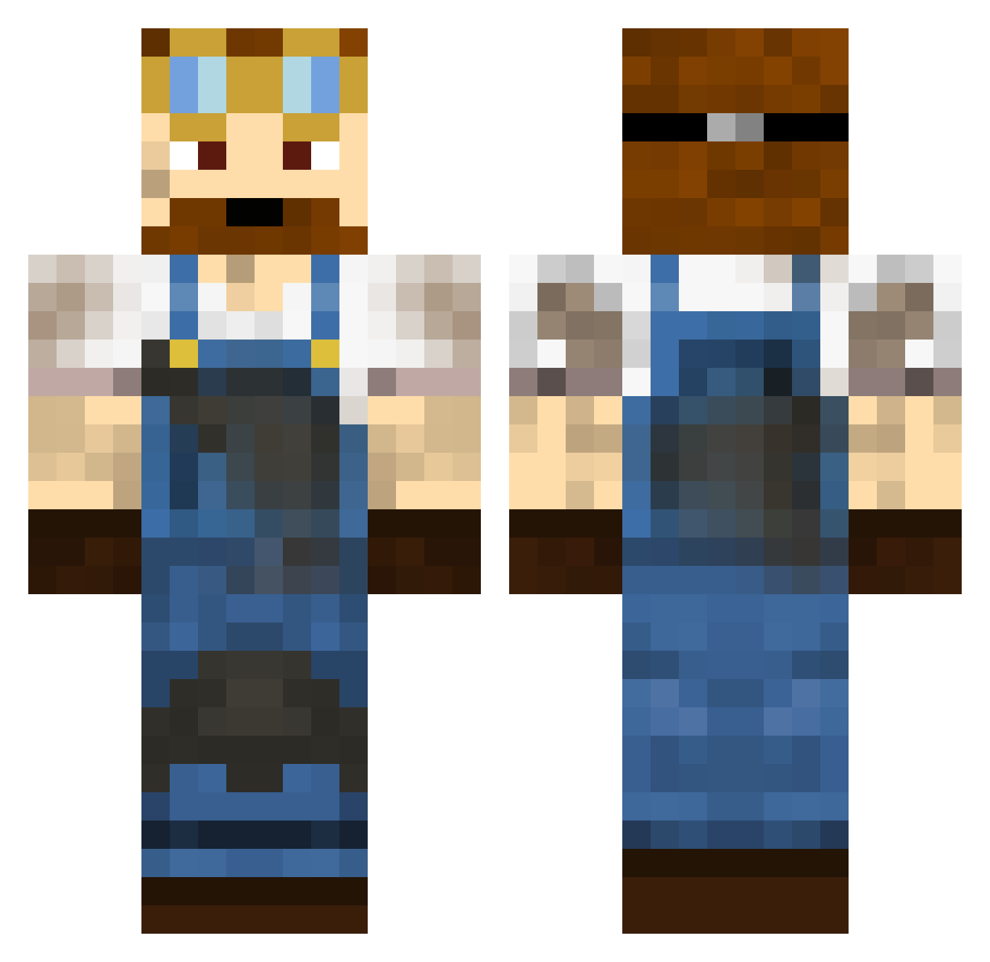 SauvaJeon Minecraft skin, front and back view