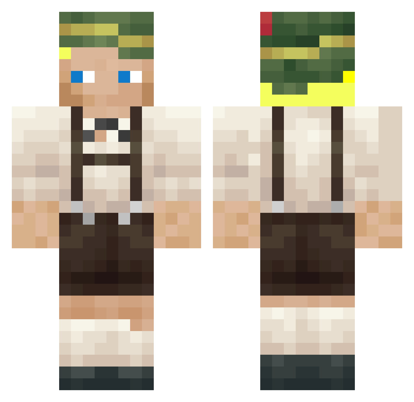 Mikeku Minecraft skin, front and back view