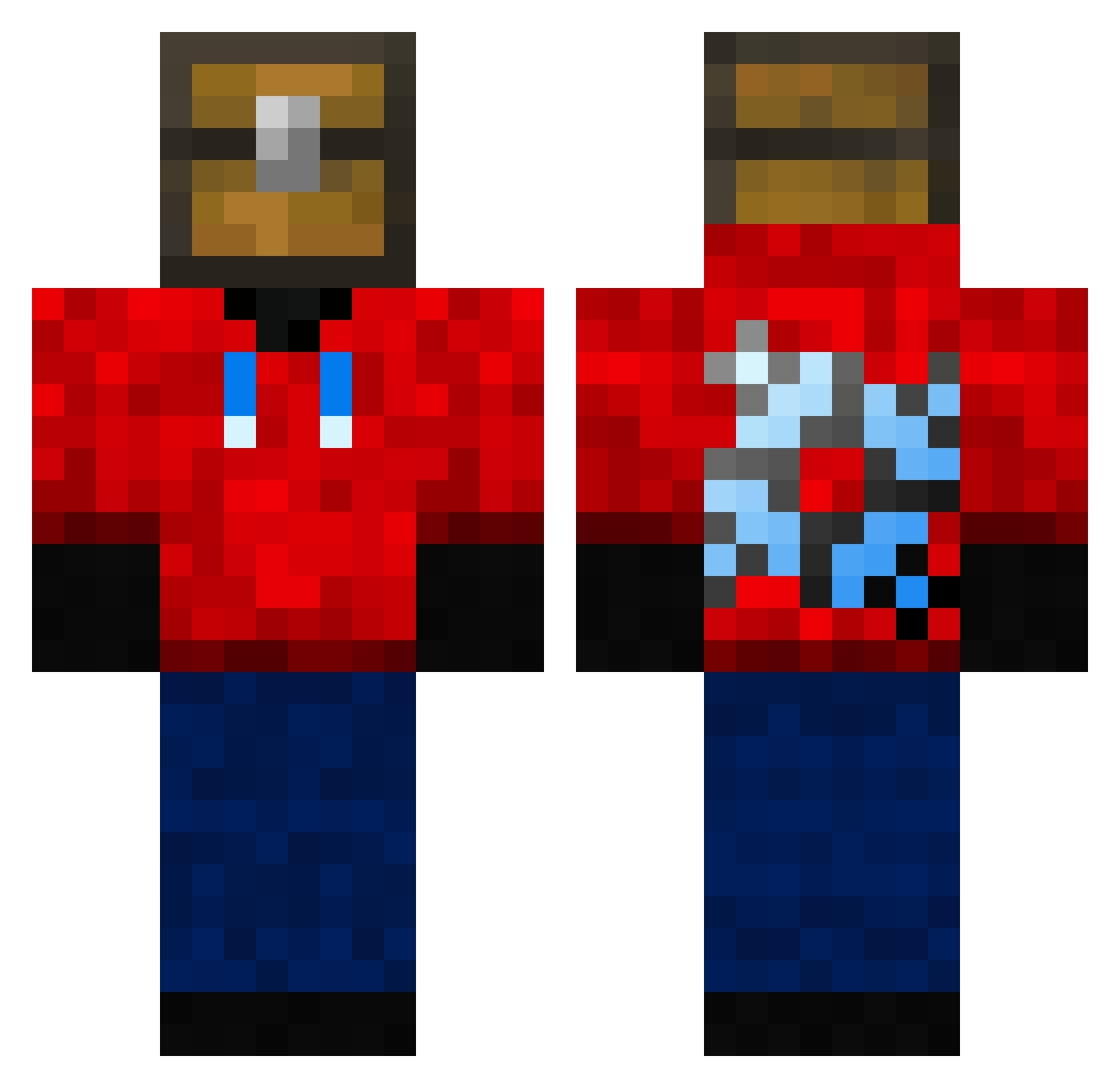Loyalty Minecraft skin, front and back view