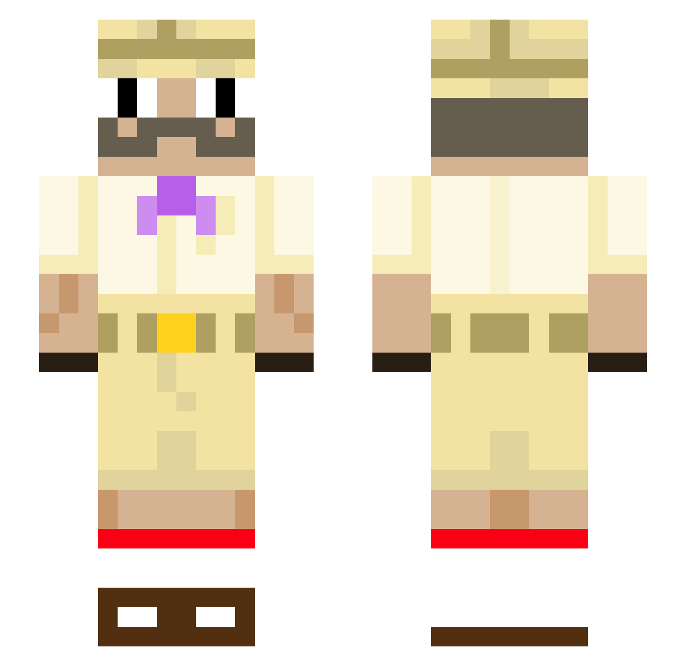 Blackgear Minecraft skin, front and back view