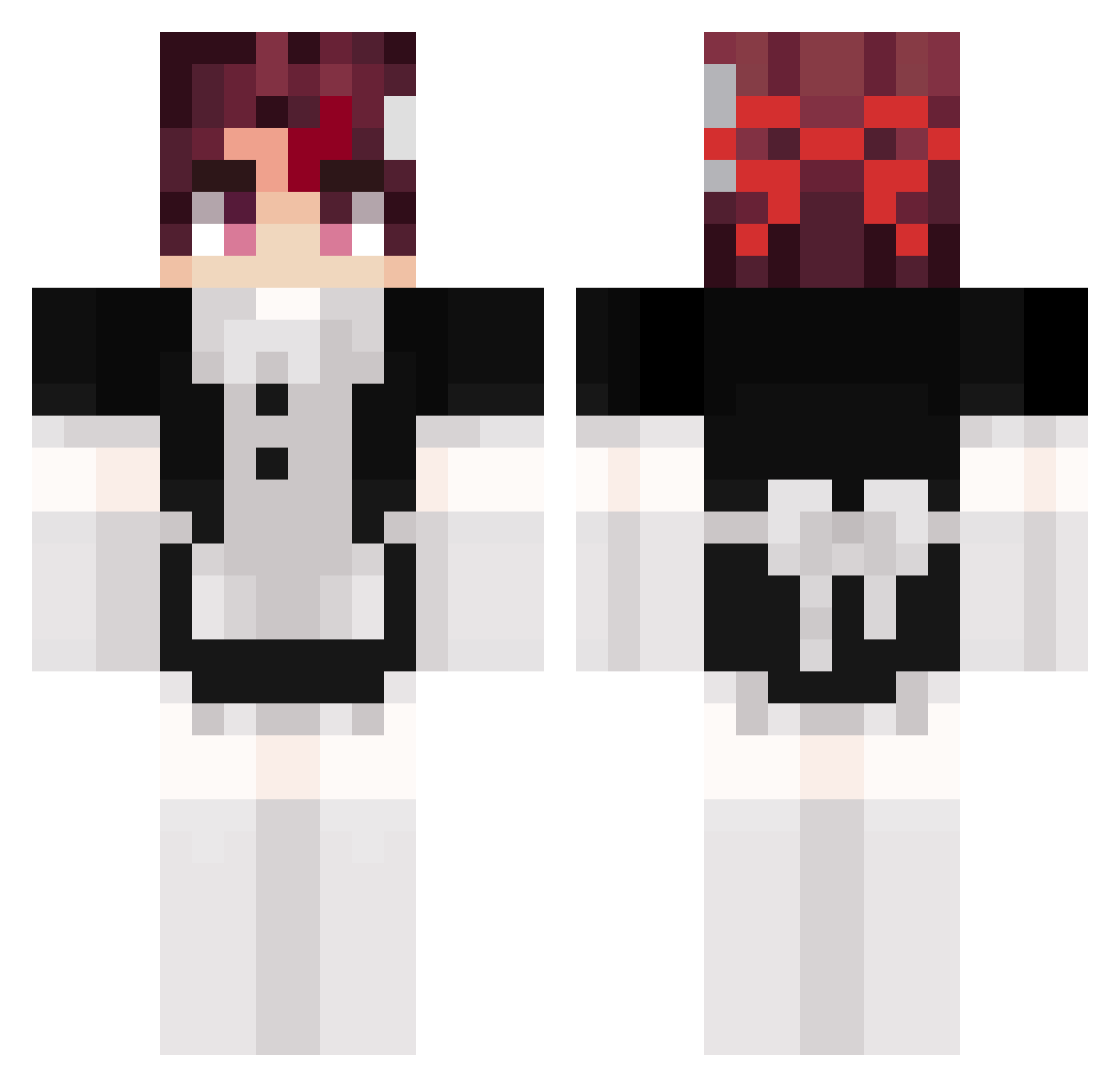 Danidid Minecraft skin, front and back view