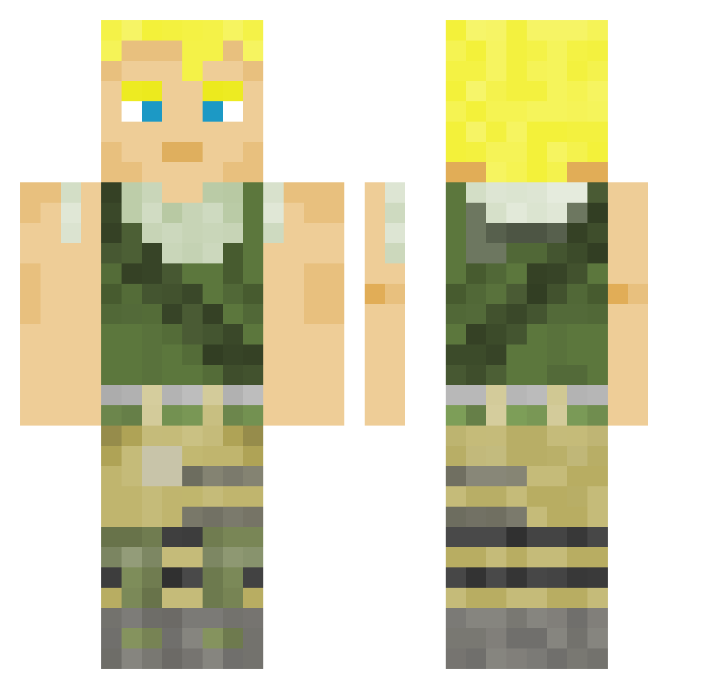 Bryce4455 Minecraft skin, front and back view