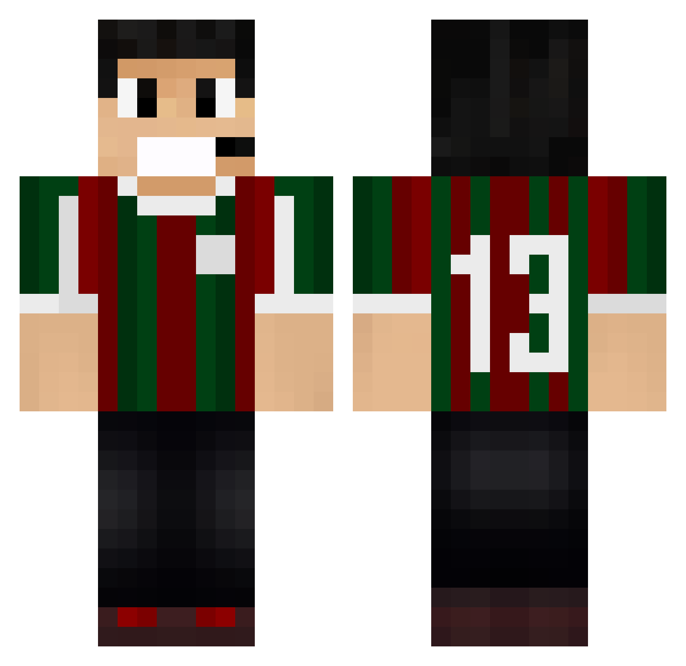 ManLowiz Minecraft skin, front and back view