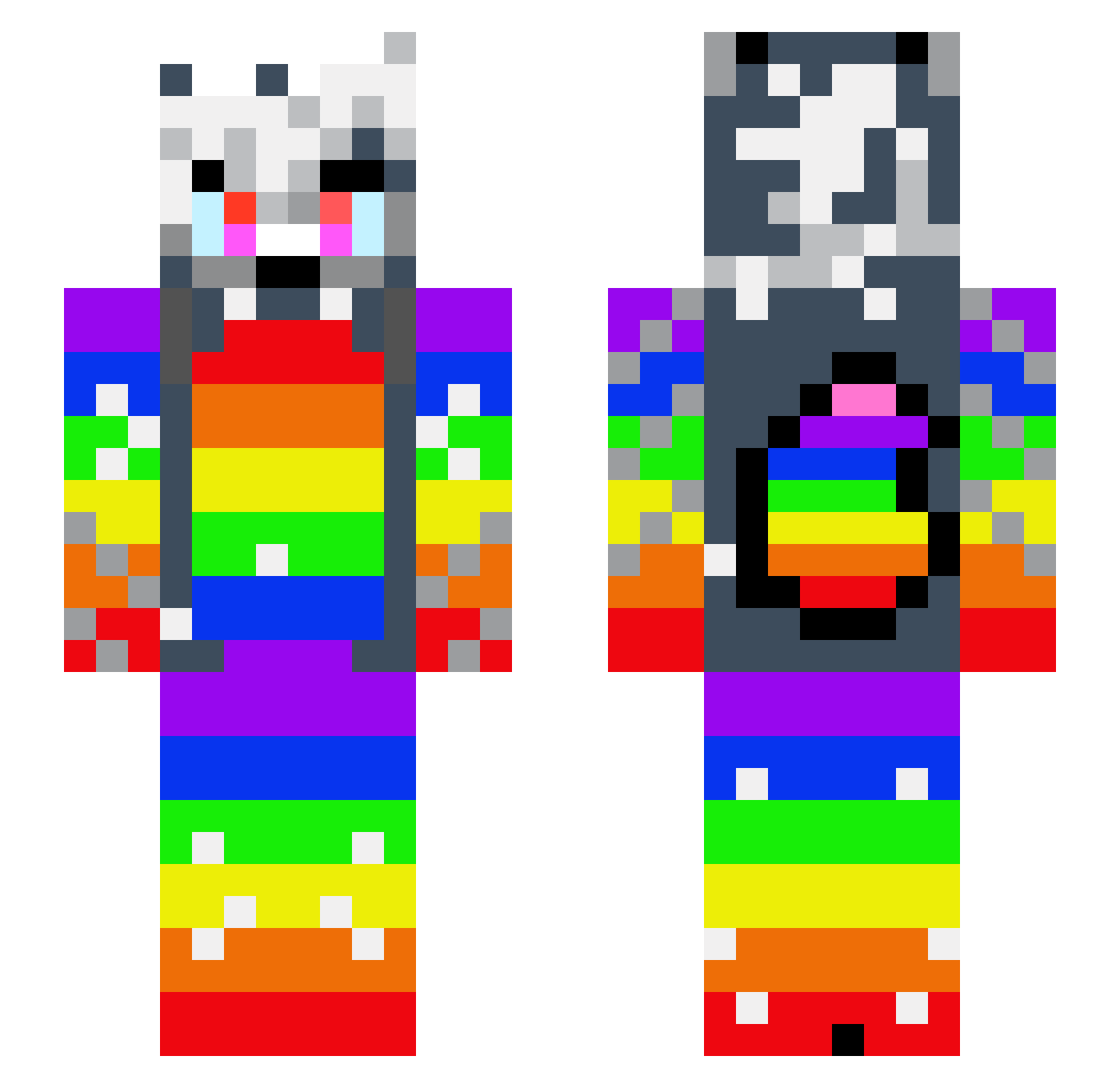 Audra Minecraft skin, front and back view