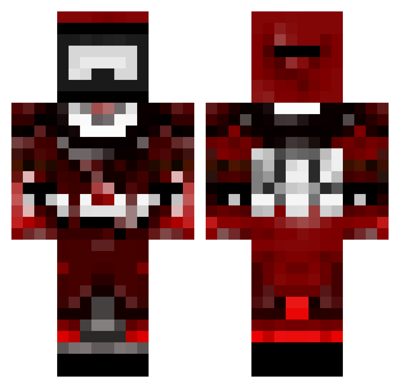 PoonPredator Minecraft skin, front and back view