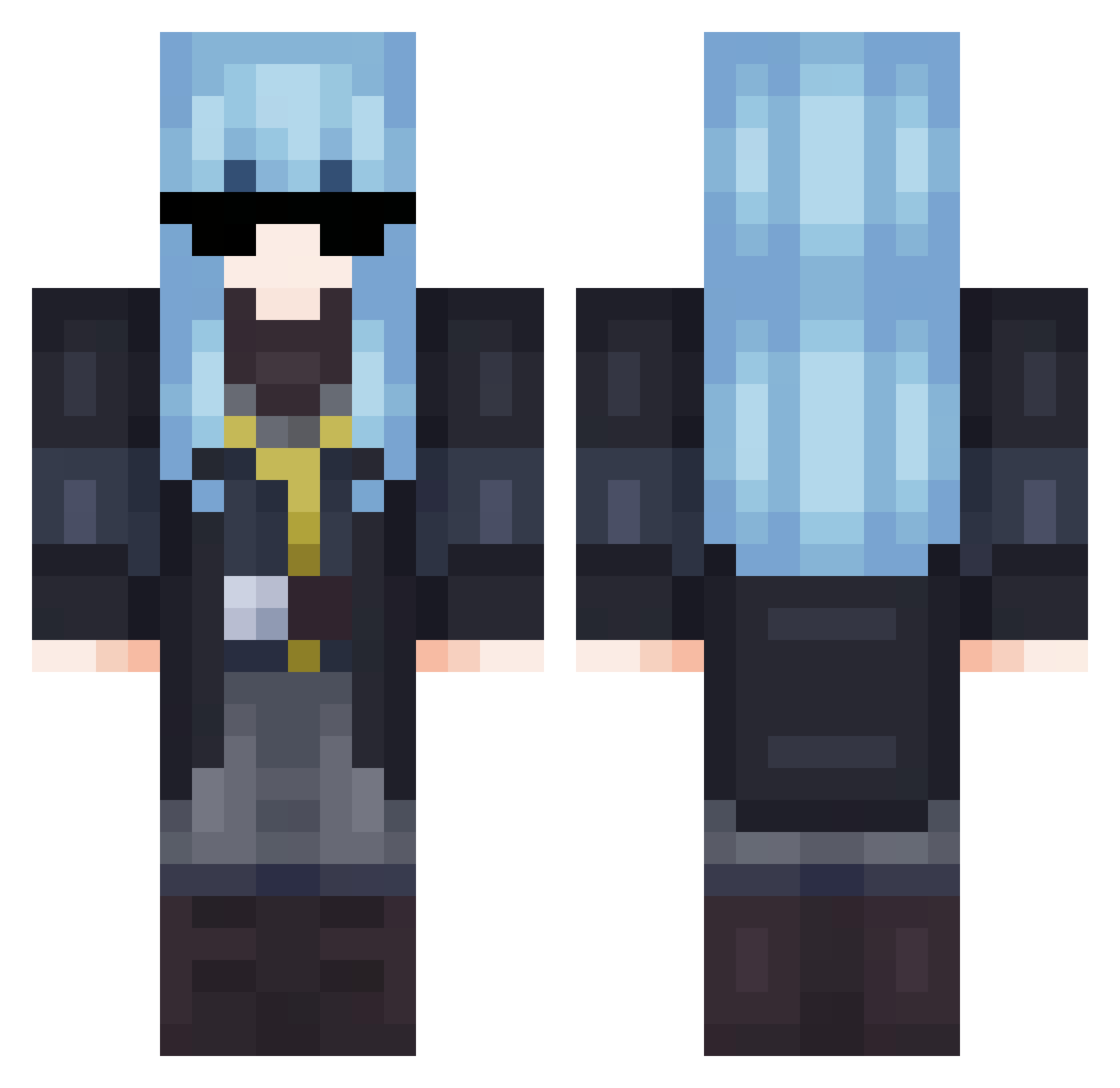 ulpxd Minecraft skin, front and back view