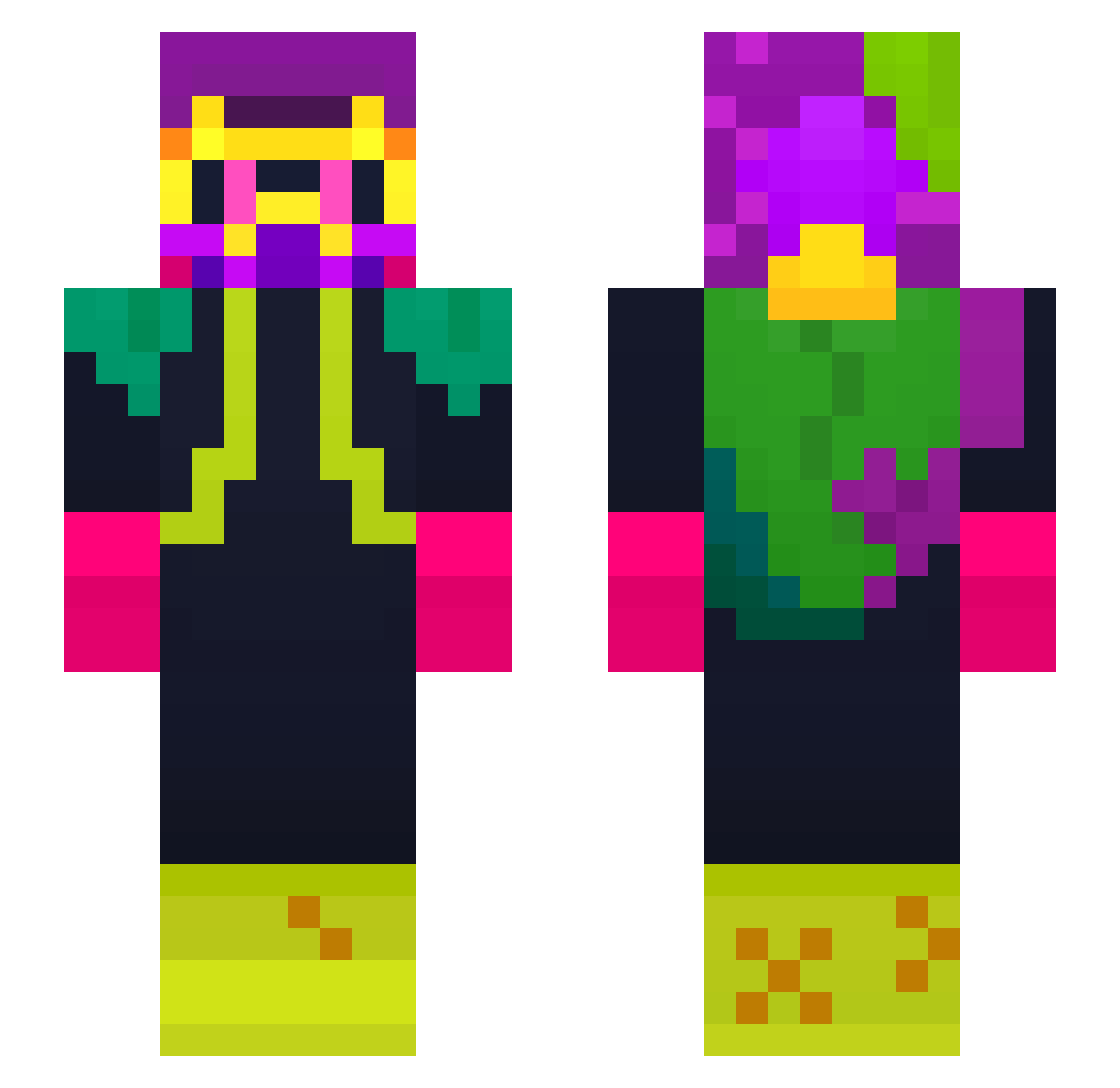 Razutaro Minecraft skin, front and back view