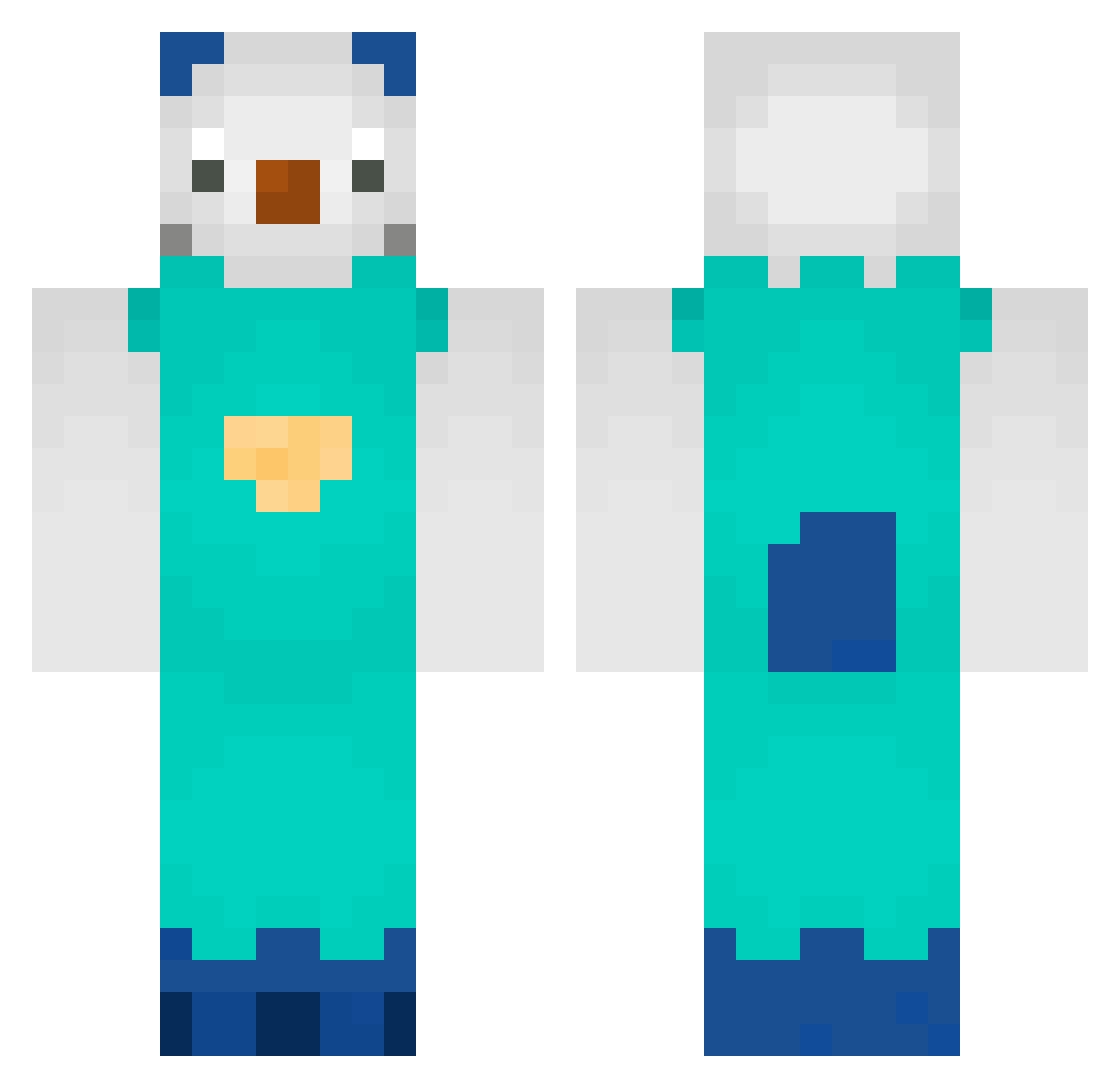 TrashAxxx Minecraft skin, front and back view