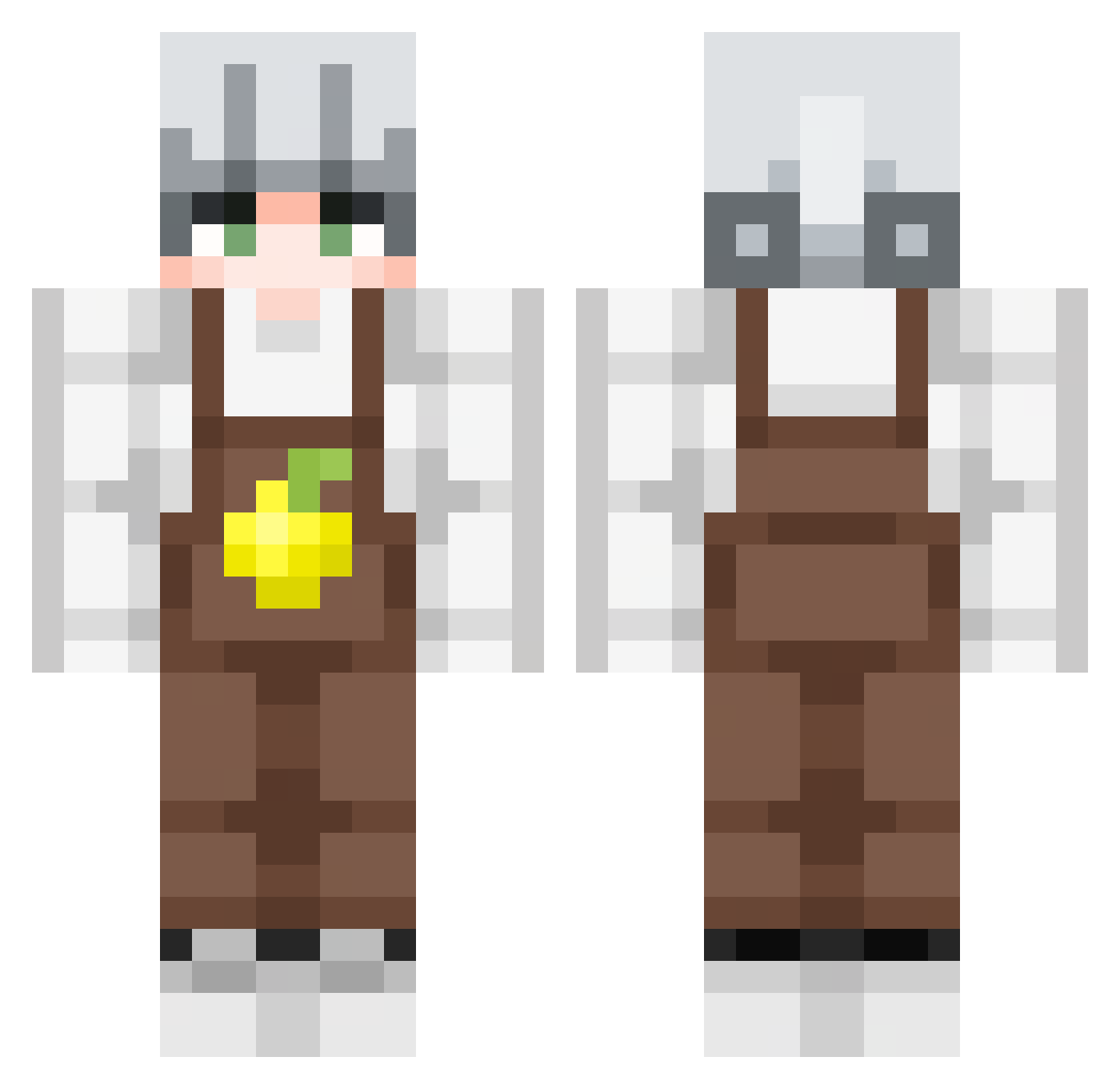 1tsWise Minecraft skin, front and back view