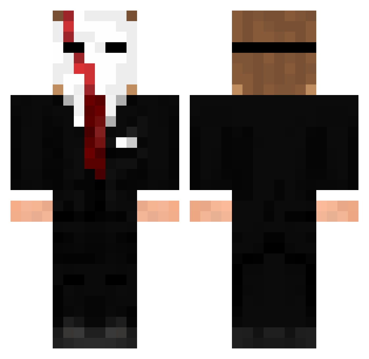 Noardix Minecraft skin, front and back view