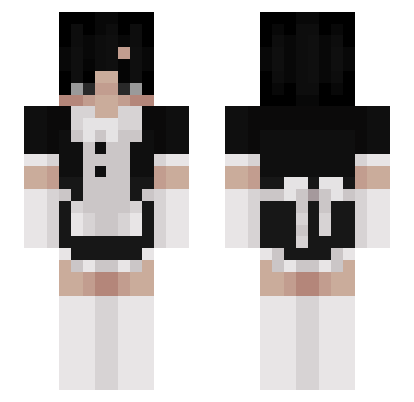 helloudaww Minecraft skin, front and back view