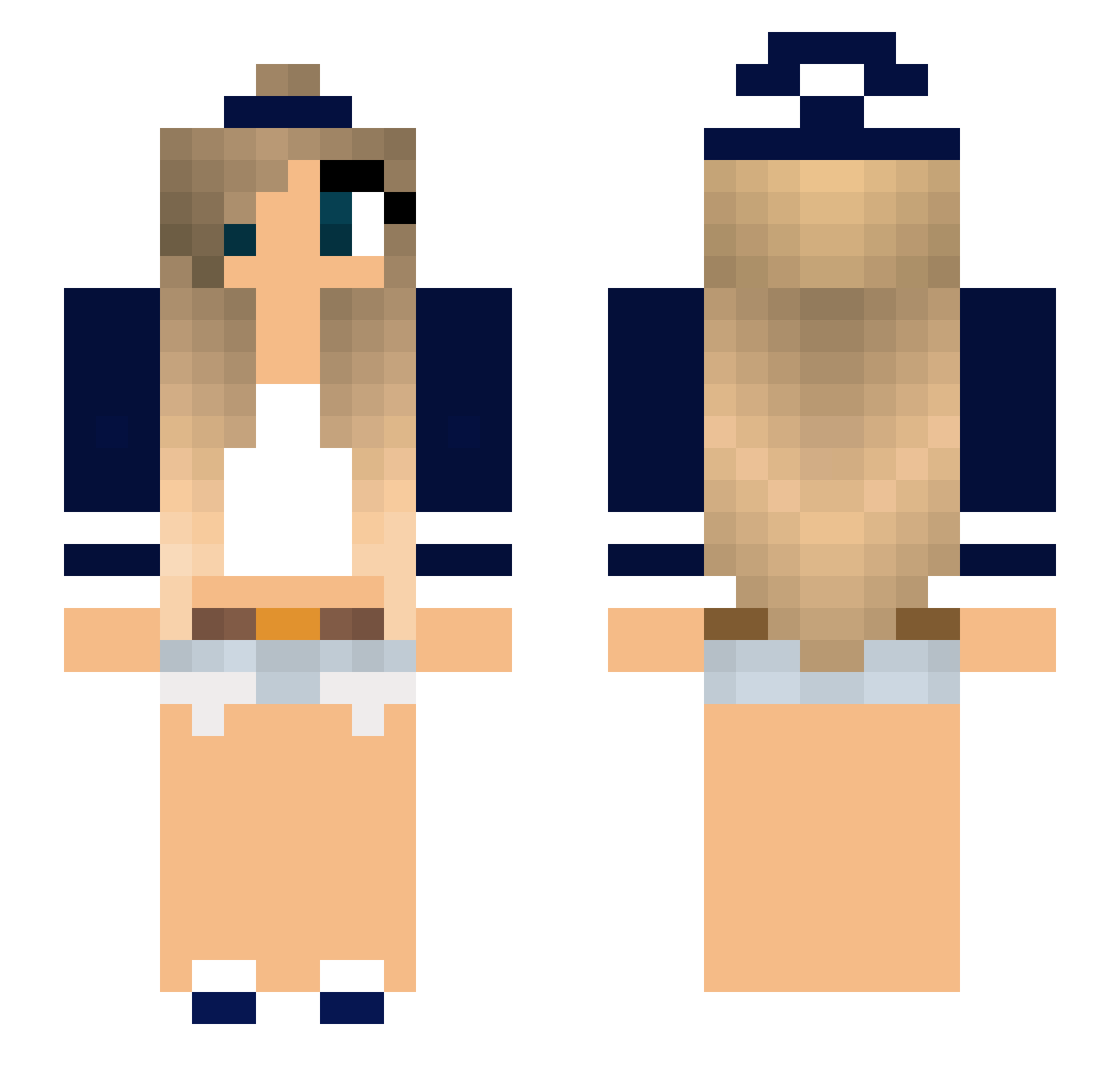 Palpation Minecraft skin, front and back view